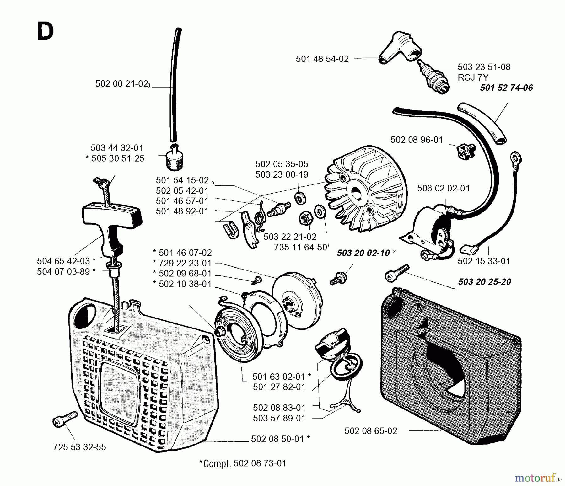 Jonsered Motorsensen, Trimmer RS51 - Jonsered String/Brush Trimmer (1993-05) STARTER