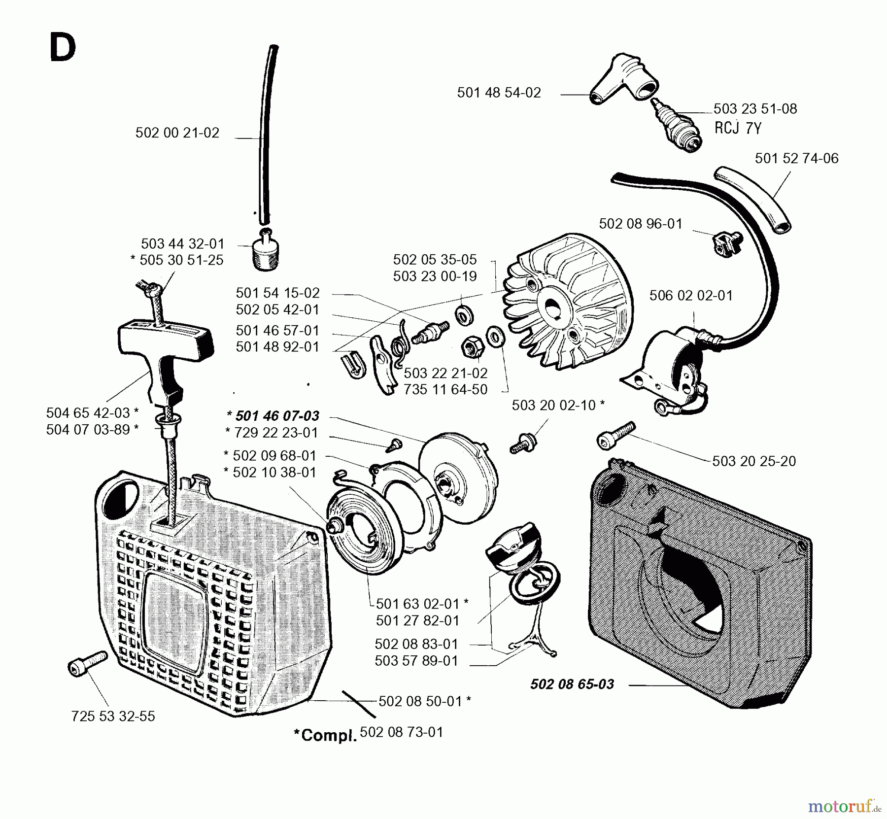 Jonsered Motorsensen, Trimmer RS51 - Jonsered String/Brush Trimmer (1994-06) STARTER