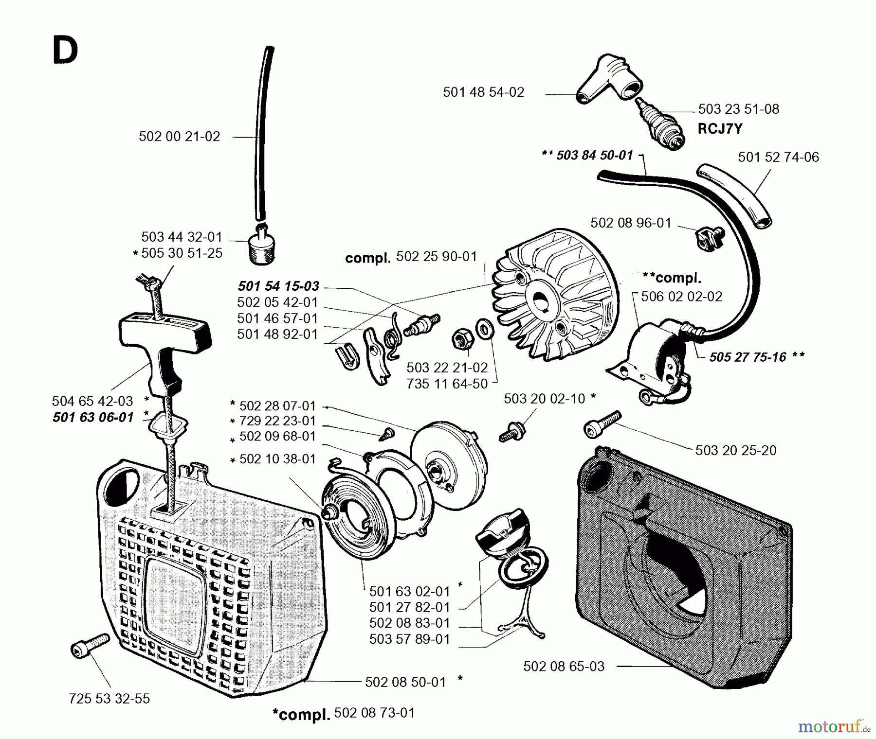  Jonsered Motorsensen, Trimmer RS51 - Jonsered String/Brush Trimmer (1996-03) STARTER