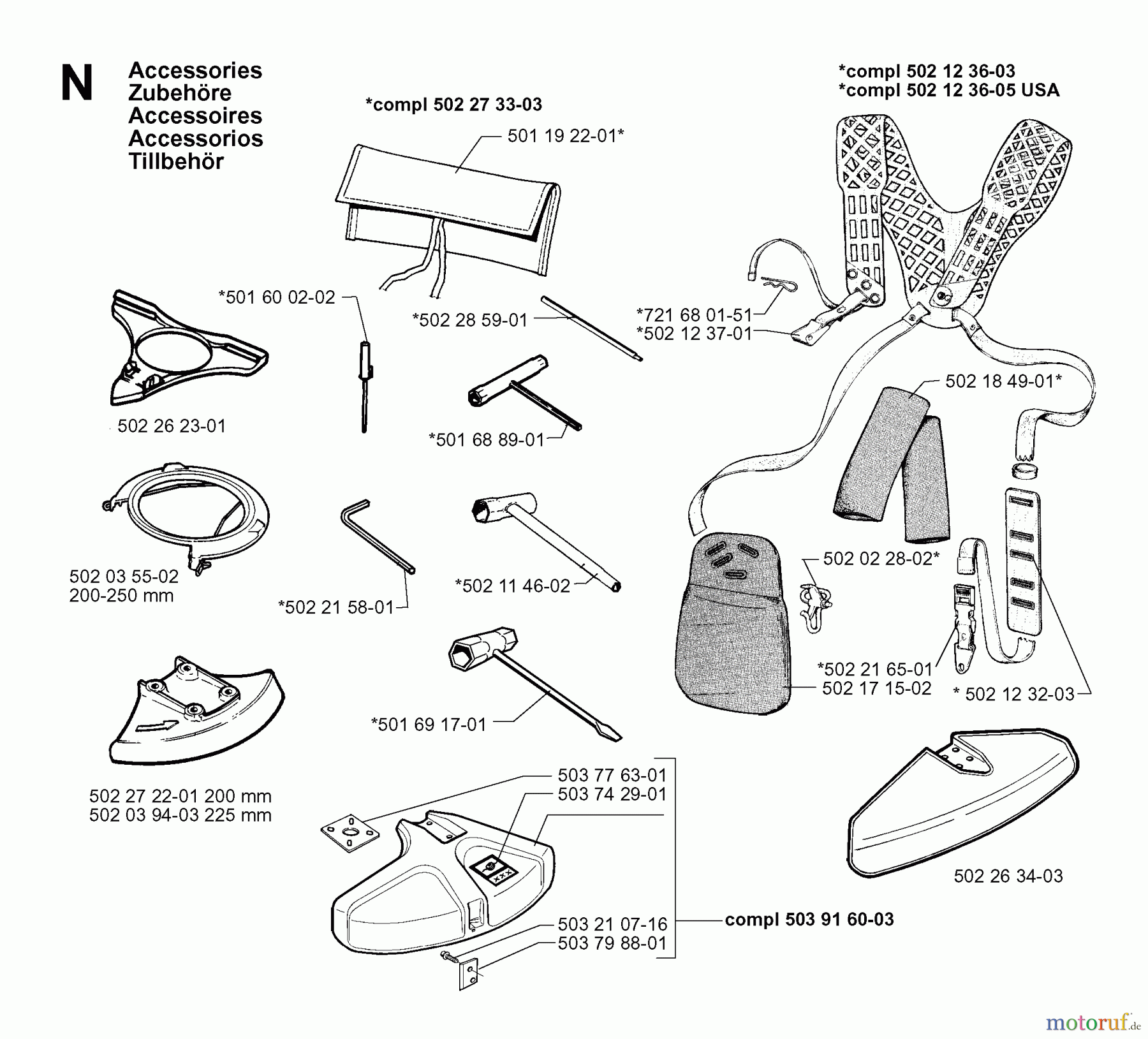 Jonsered Motorsensen, Trimmer RS51 - Jonsered String/Brush Trimmer (1998-03) ACCESSORIES #2