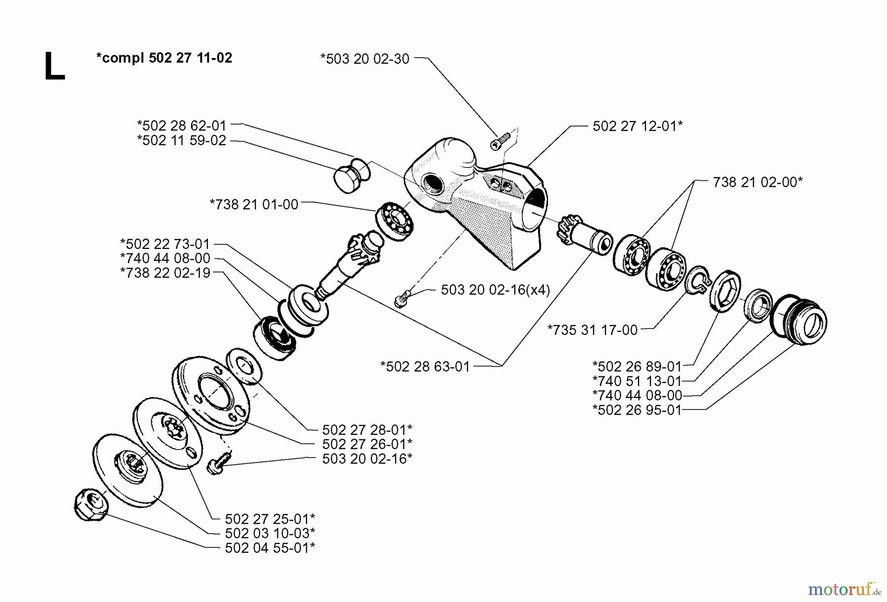 Jonsered Motorsensen, Trimmer RS51 - Jonsered String/Brush Trimmer (1998-03) BEVEL GEAR