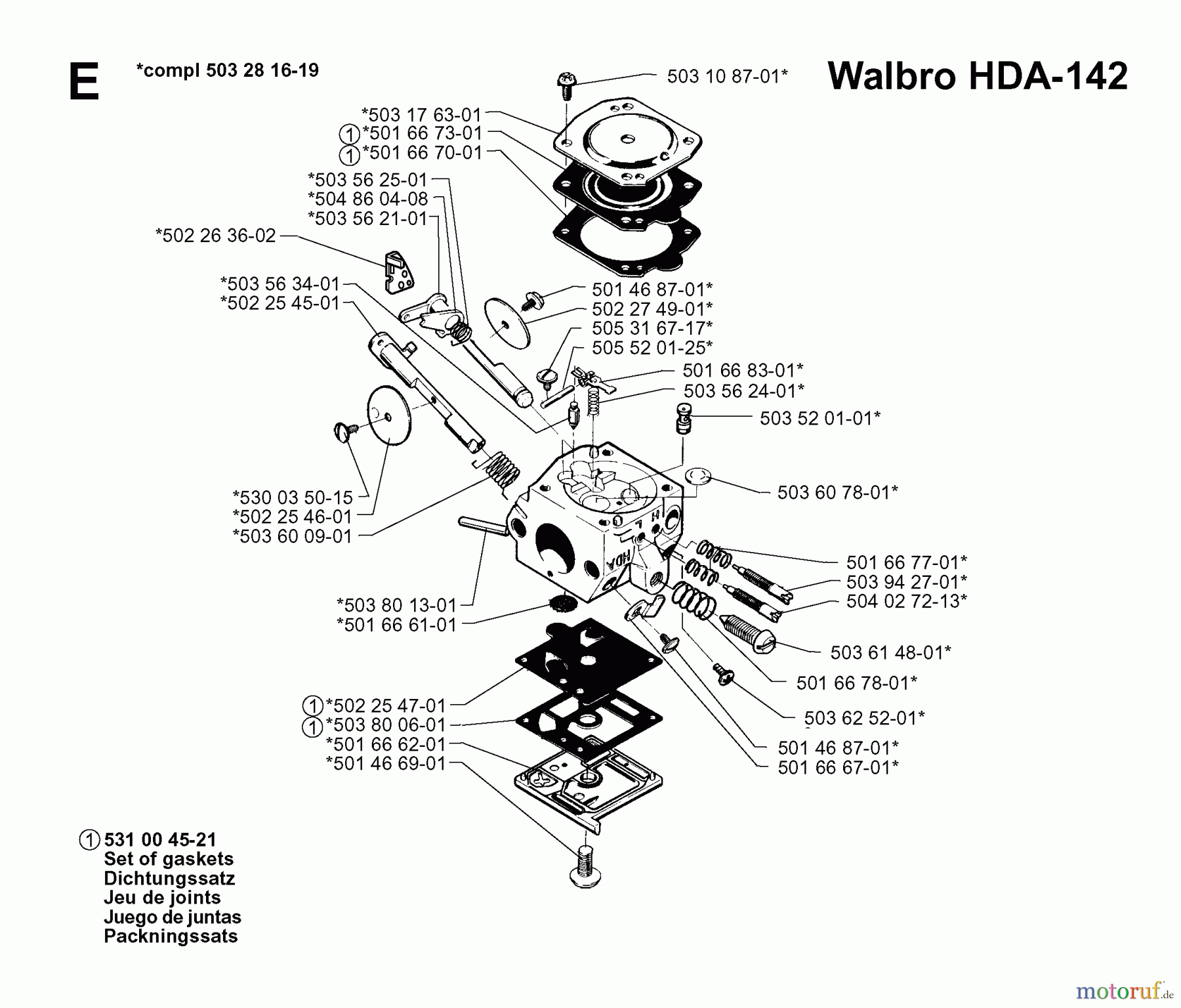 Jonsered Motorsensen, Trimmer RS51 - Jonsered String/Brush Trimmer (1998-03) CARBURETOR DETAILS