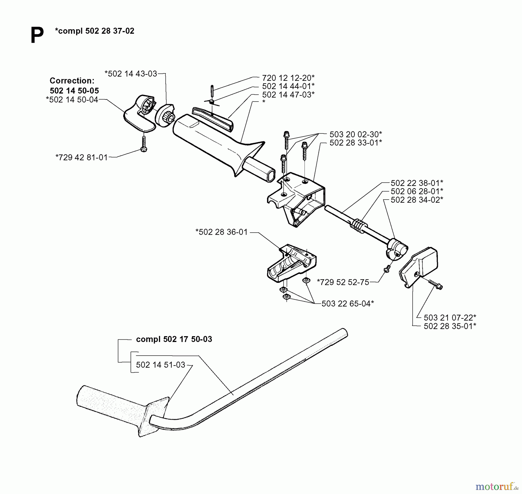 Jonsered Motorsensen, Trimmer RS51 - Jonsered String/Brush Trimmer (1998-03) HANDLE CONTROLS