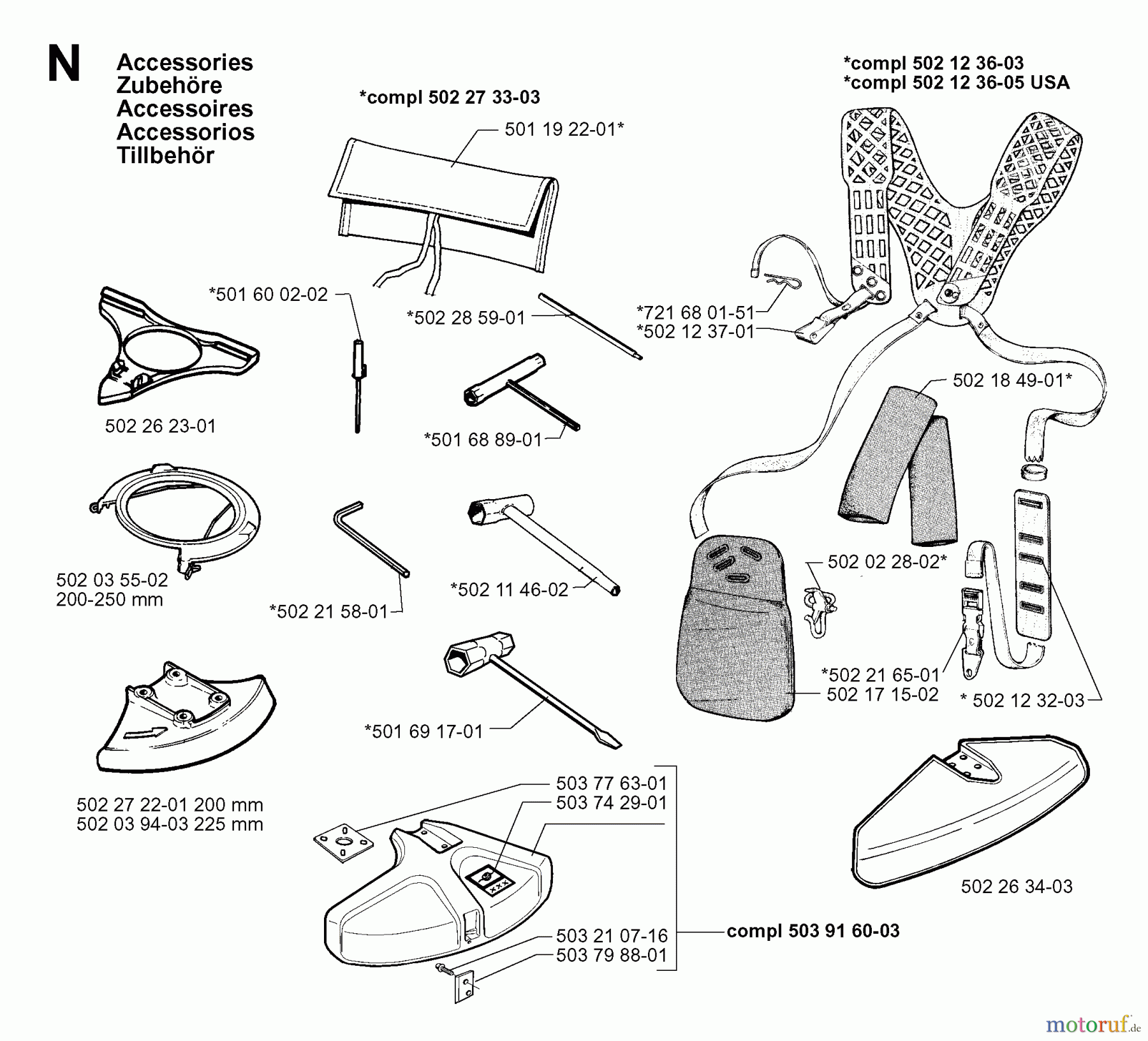 Jonsered Motorsensen, Trimmer RS52 - Jonsered String/Brush Trimmer (1999-04) ACCESSORIES #1