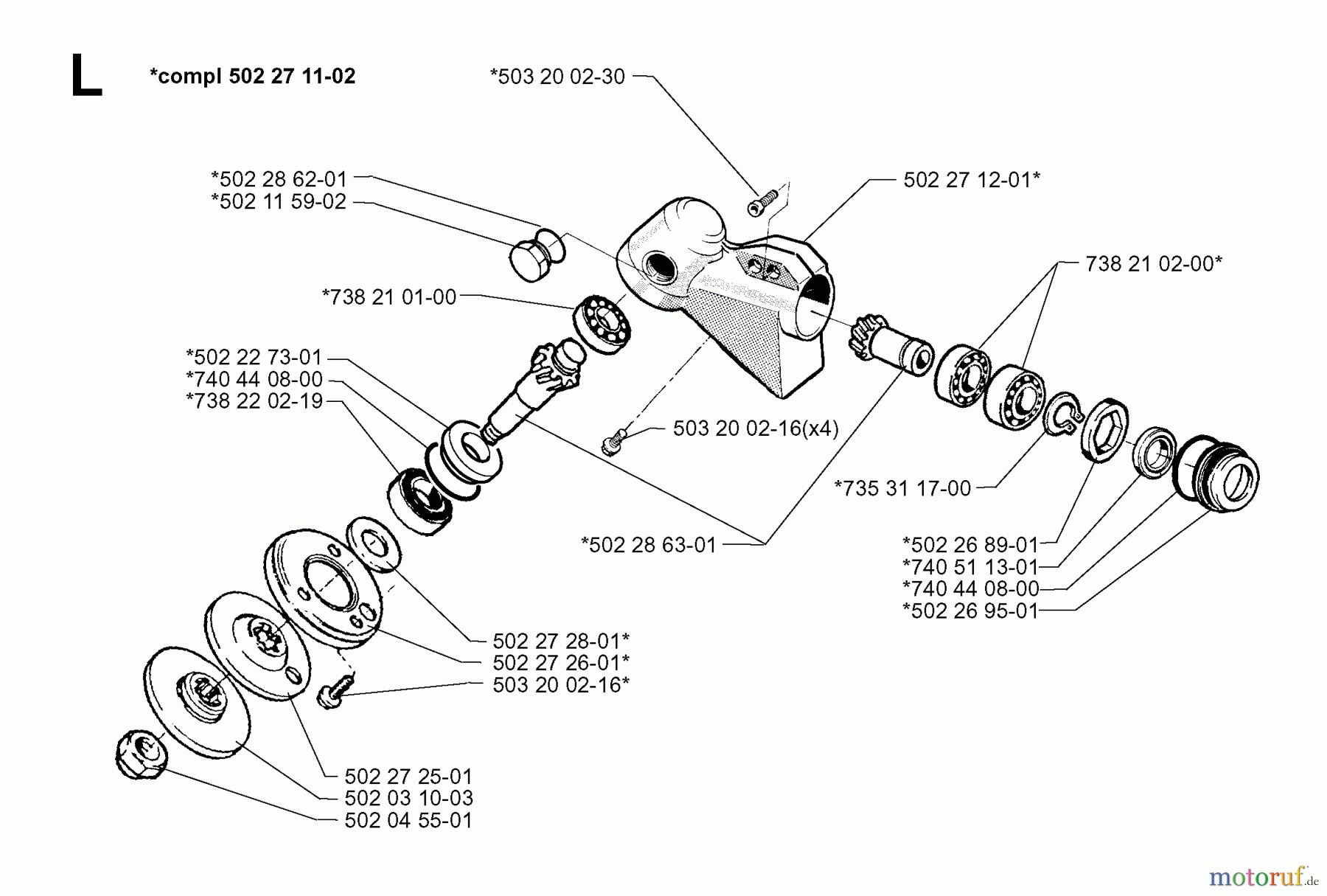 Jonsered Motorsensen, Trimmer RS52 - Jonsered String/Brush Trimmer (1999-04) BEVEL GEAR
