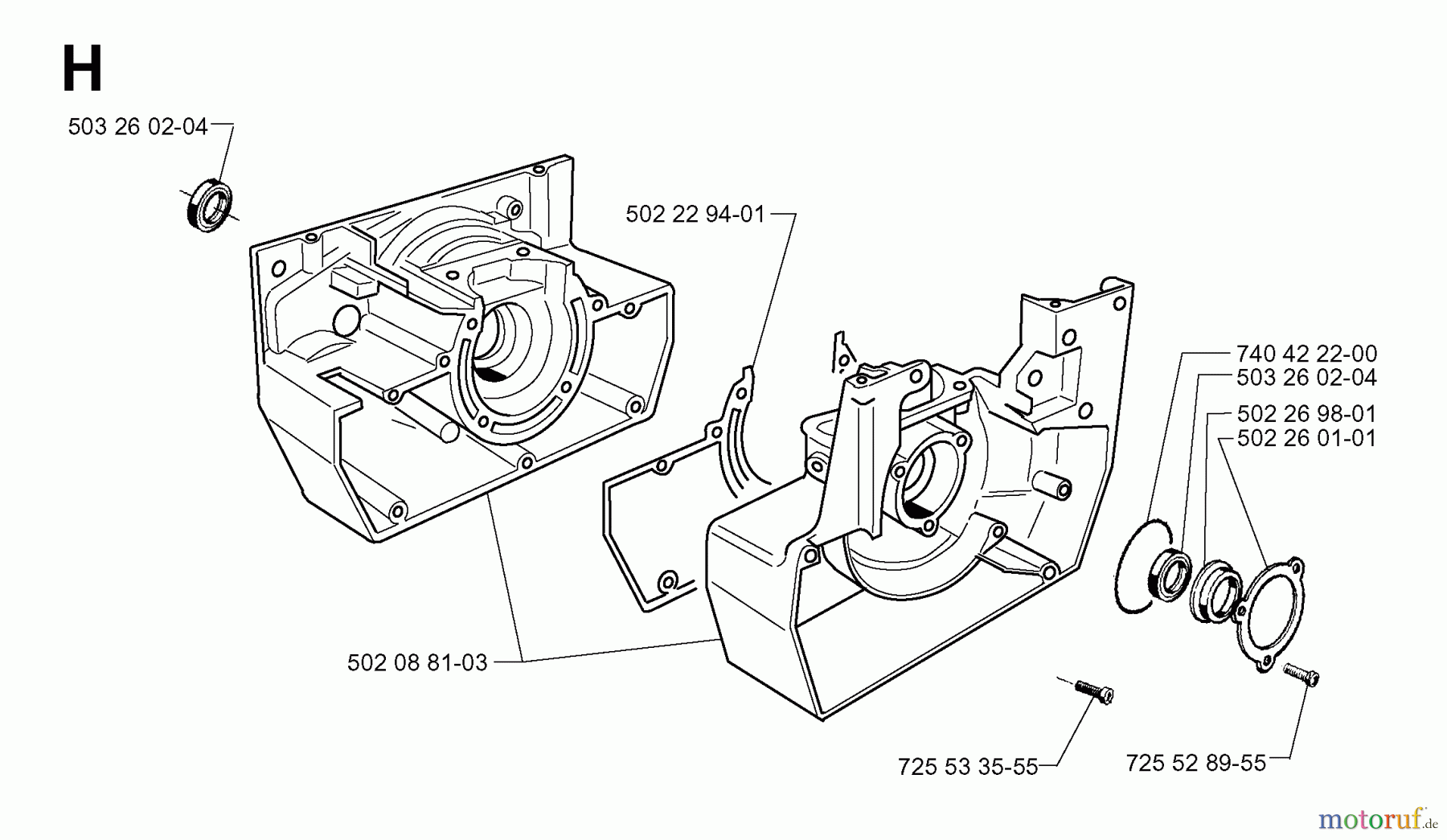 Jonsered Motorsensen, Trimmer RS52 - Jonsered String/Brush Trimmer (1999-04) CRANKCASE