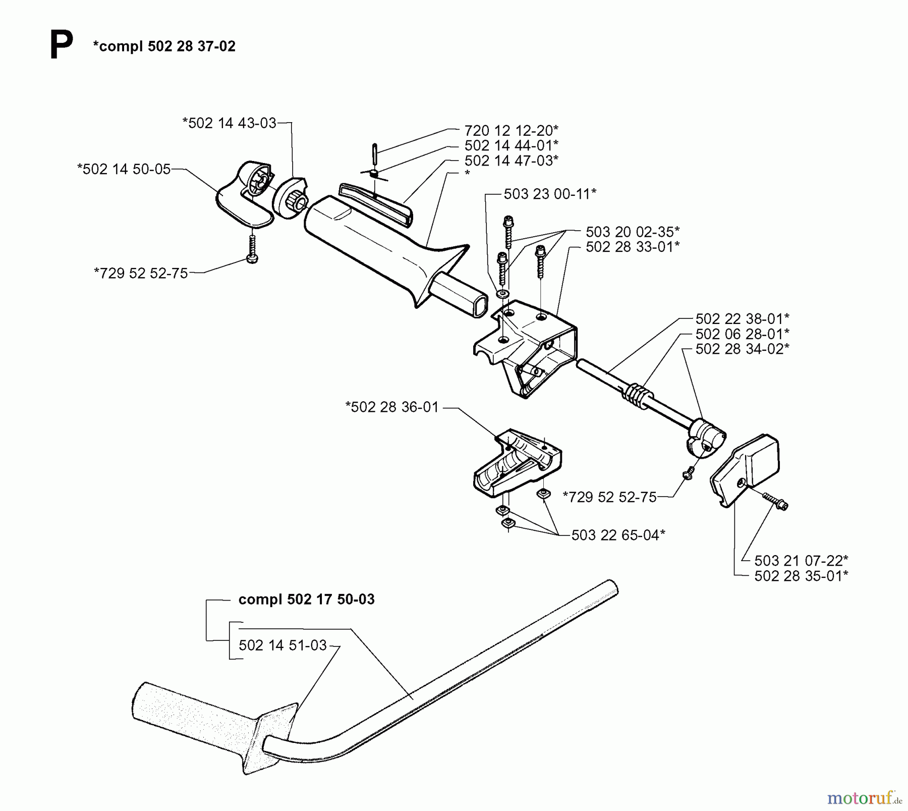 Jonsered Motorsensen, Trimmer RS52 - Jonsered String/Brush Trimmer (1999-04) HANDLE CONTROLS