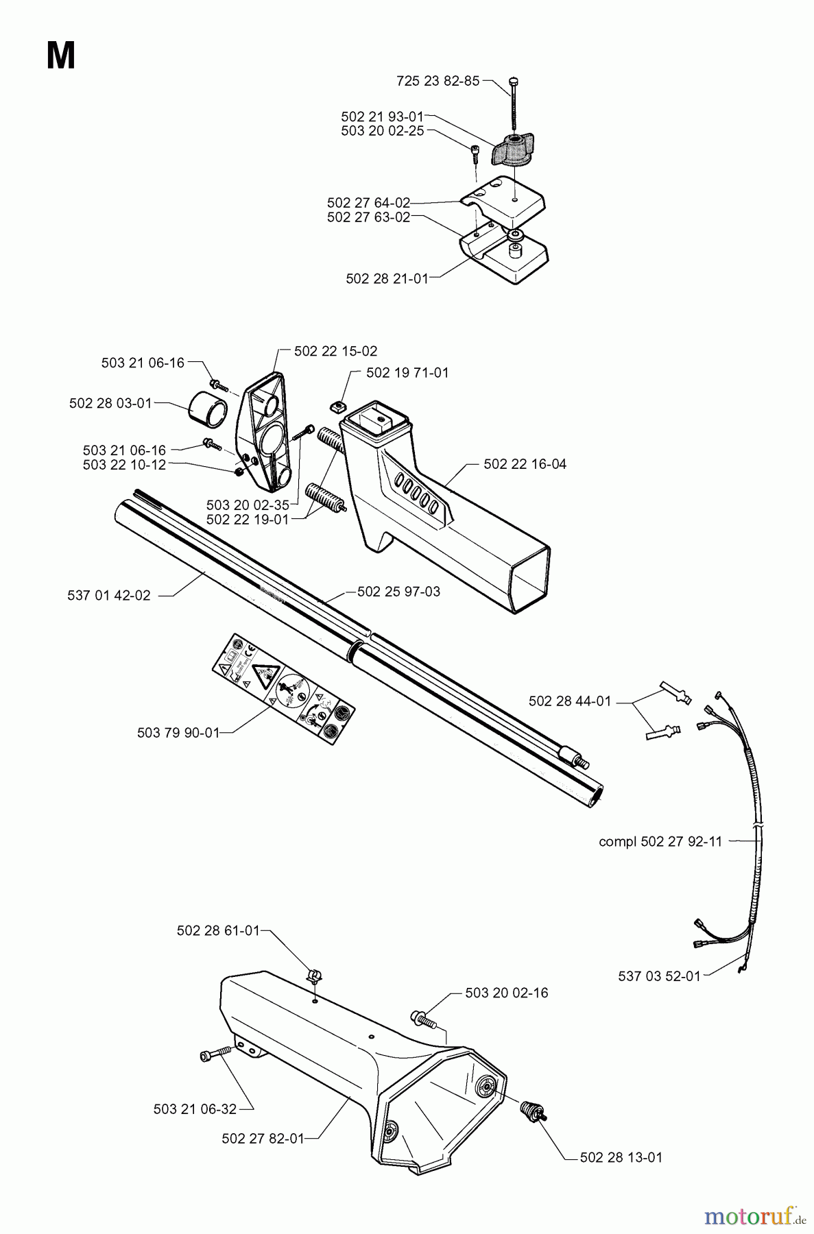 Jonsered Motorsensen, Trimmer RS52 - Jonsered String/Brush Trimmer (1999-04) SHAFT