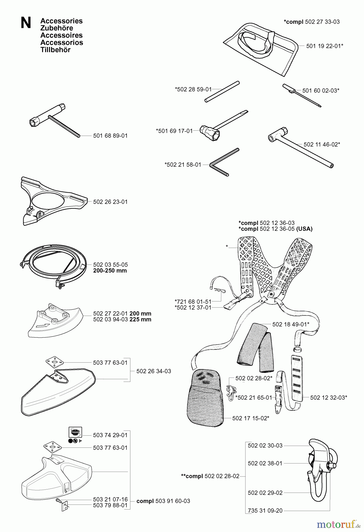  Jonsered Motorsensen, Trimmer RS52 EPA - Jonsered String/Brush Trimmer (2001-05) ACCESSORIES #1