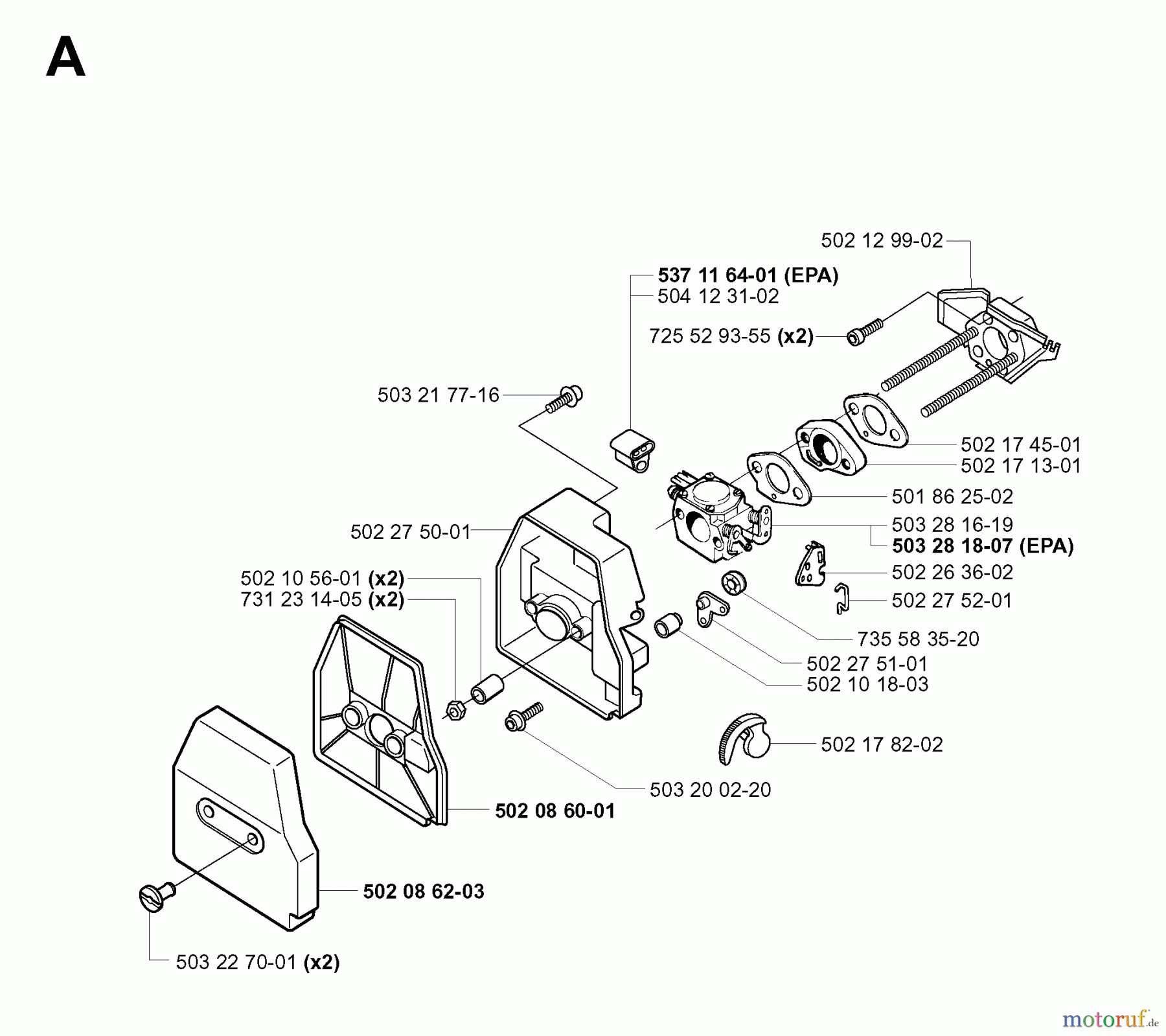 Jonsered Motorsensen, Trimmer RS52 - Jonsered String/Brush Trimmer (2001-05) CARBURETOR AIR FILTER