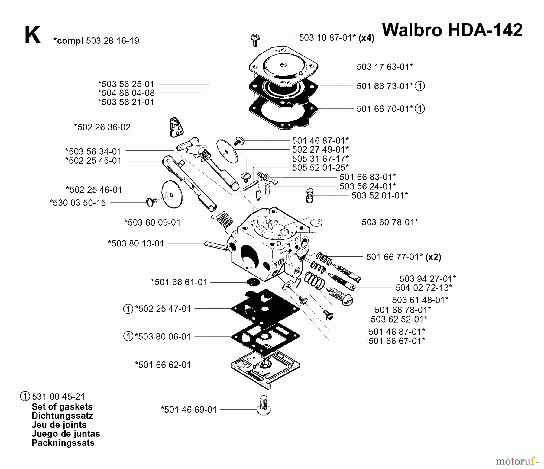  Jonsered Motorsensen, Trimmer RS52 EPA - Jonsered String/Brush Trimmer (2001-05) CARBURETOR DETAILS #1