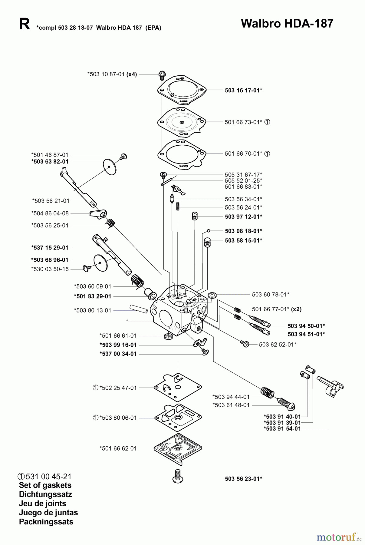 Jonsered Motorsensen, Trimmer RS52 - Jonsered String/Brush Trimmer (2001-05) CARBURETOR DETAILS #2