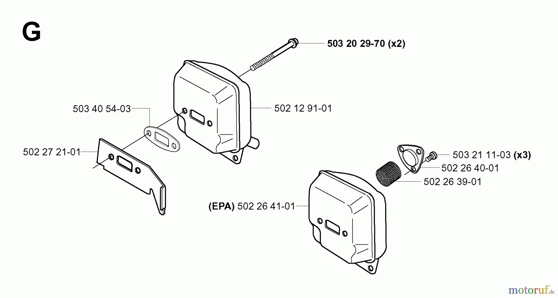  Jonsered Motorsensen, Trimmer RS52 EPA - Jonsered String/Brush Trimmer (2001-05) MUFFLER