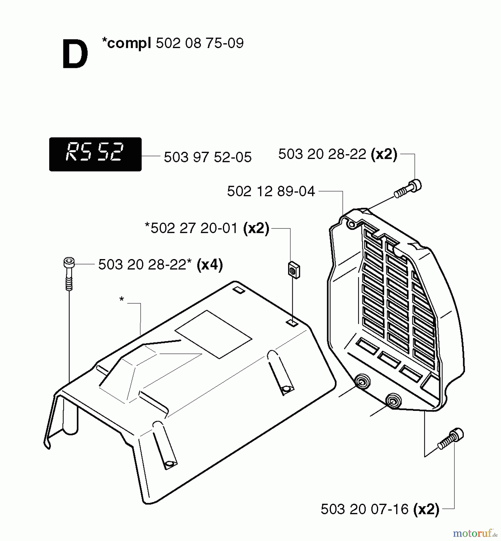 Jonsered Motorsensen, Trimmer RS52 EPA - Jonsered String/Brush Trimmer (2002-08) CYLINDER COVER
