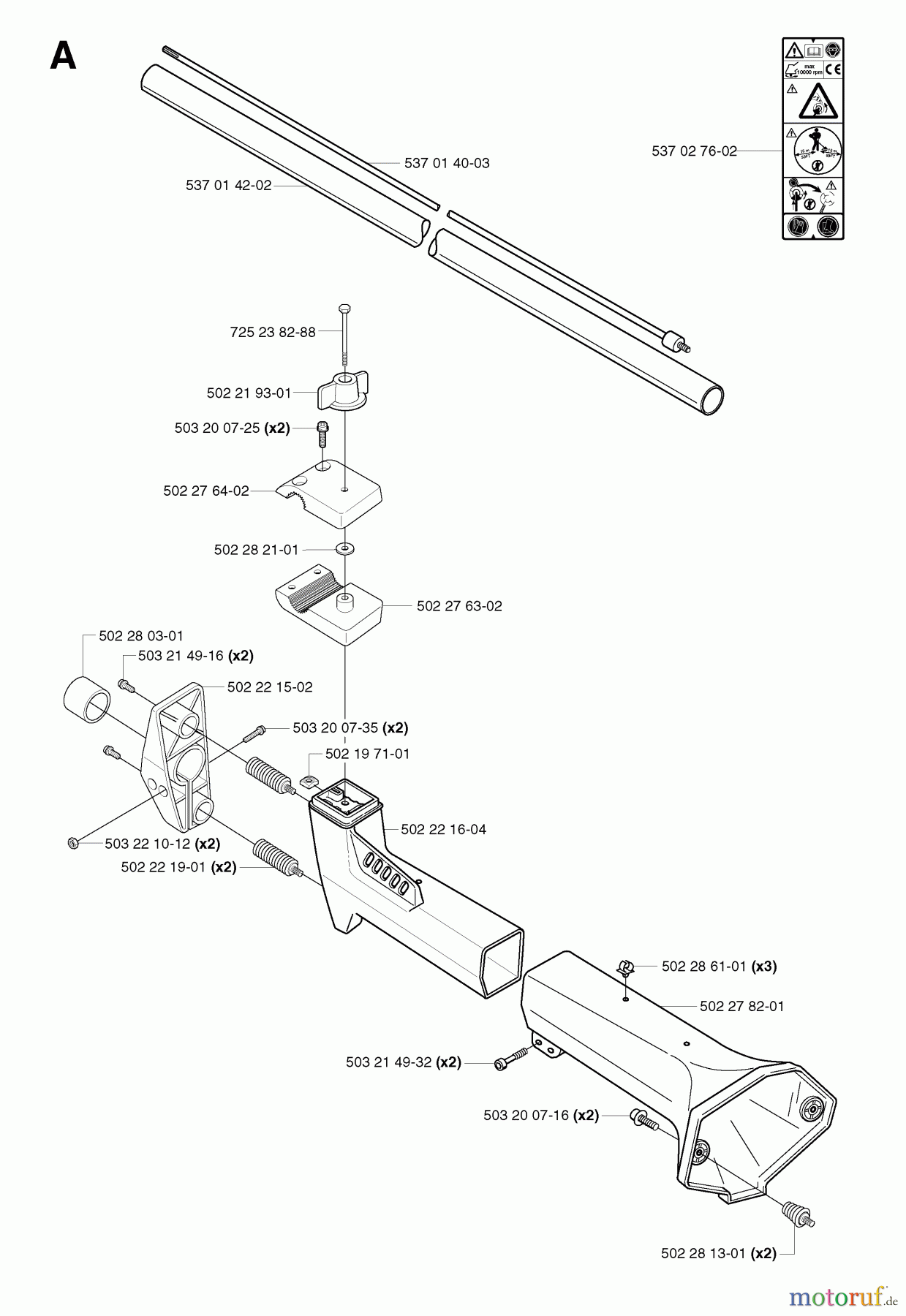 Jonsered Motorsensen, Trimmer RS52 EPA - Jonsered String/Brush Trimmer (2002-08) SHAFT