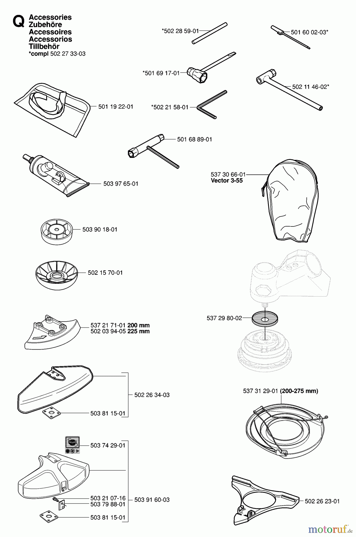 Jonsered Motorsensen, Trimmer RS52 - Jonsered String/Brush Trimmer (2006-07) ACCESSORIES