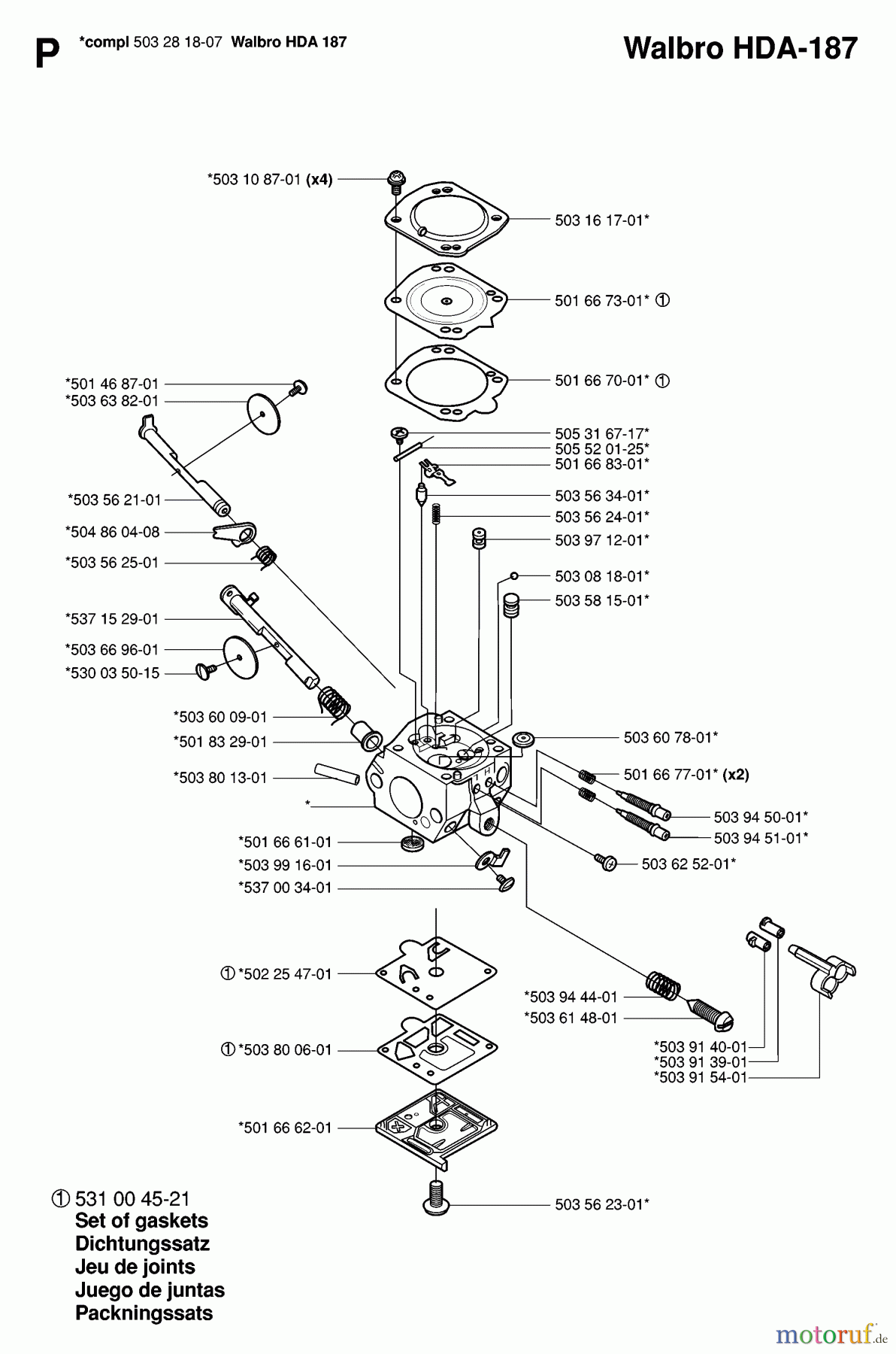 Jonsered Motorsensen, Trimmer RS52 - Jonsered String/Brush Trimmer (2006-07) CARBURETOR