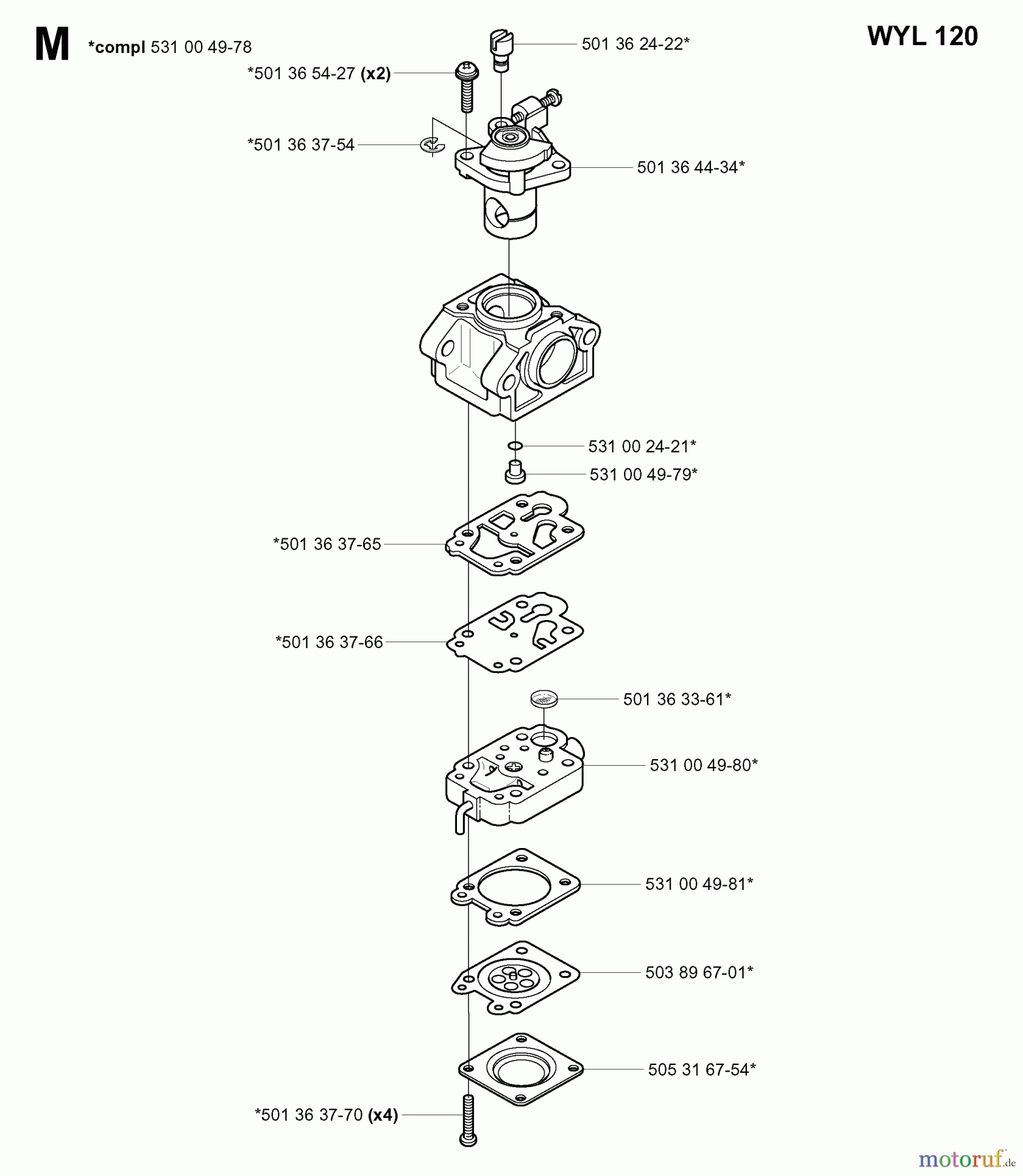 Jonsered Heckenscheren HT2130 - Jonsered Hedge Trimmer (2000-03) CARBURETOR DETAILS