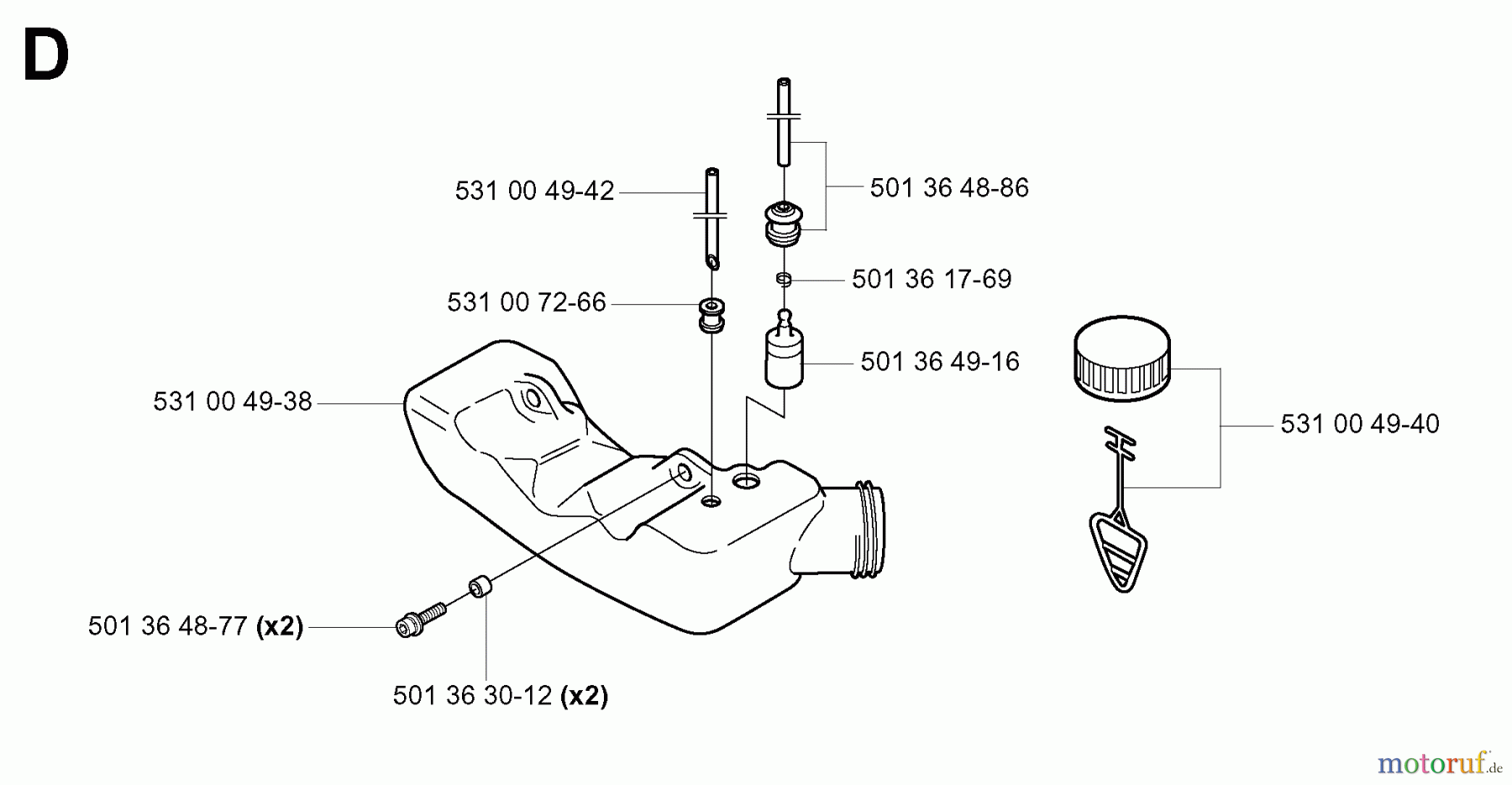 Jonsered Heckenscheren HT2130 - Jonsered Hedge Trimmer (2000-03) FUEL TANK