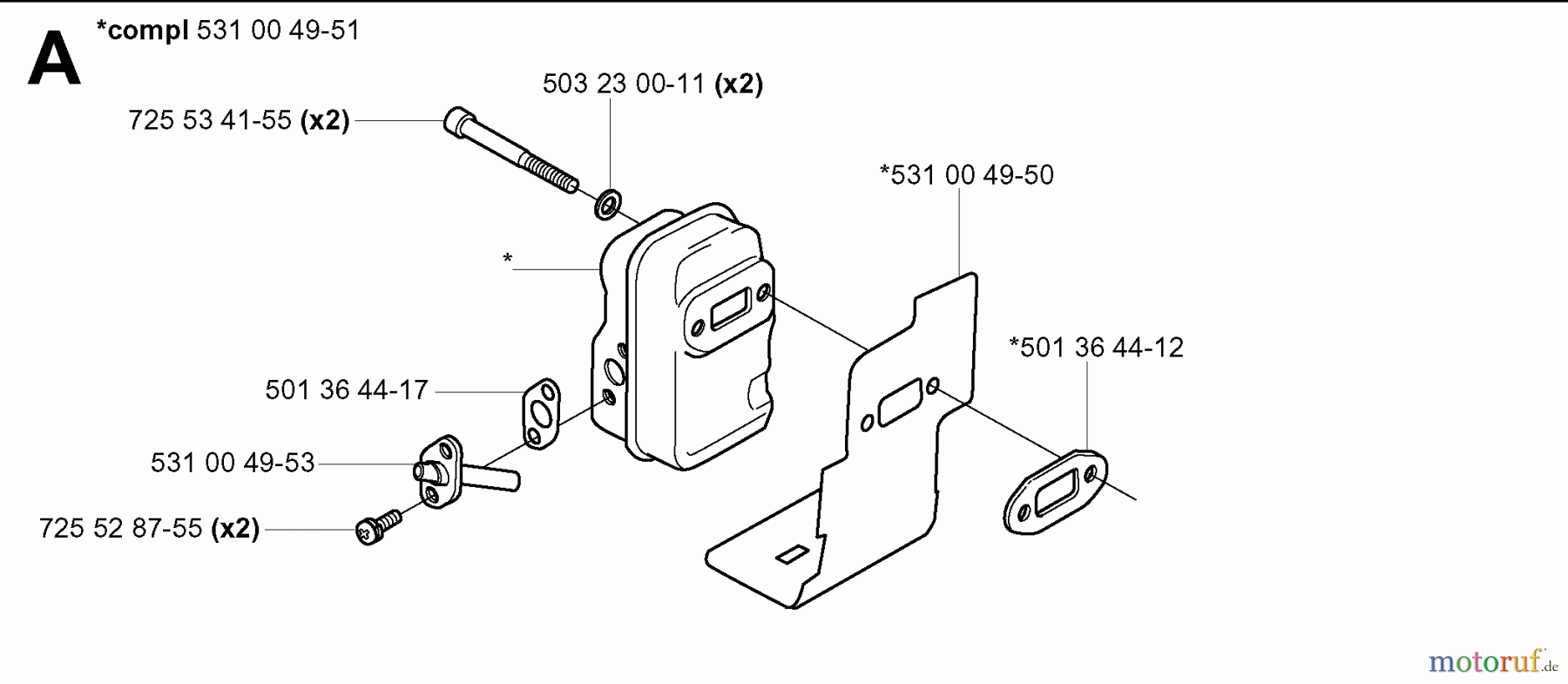 Jonsered Heckenscheren HT2130 - Jonsered Hedge Trimmer (2000-03) MUFFLER