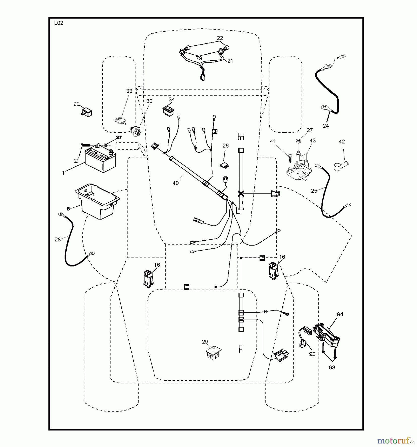 Jonsered Rasen und Garten Traktoren LT2113 (96011026600) - Jonsered Lawn & Garden Tractor (2007-09) ELECTRICAL