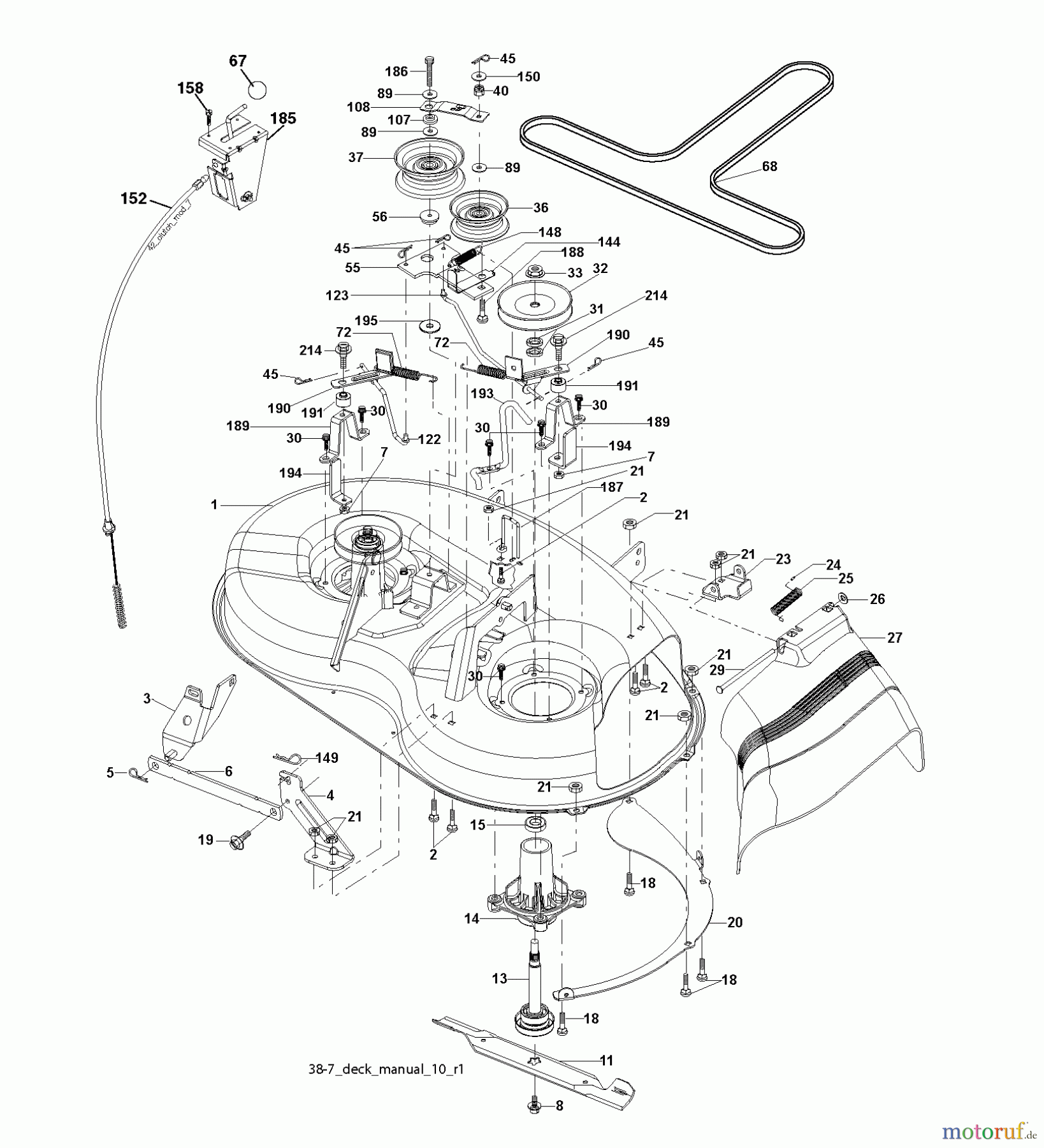  Jonsered Rasen  und Garten Traktoren LT2113 (96011026600) - Jonsered Lawn & Garden Tractor (2007-09) MOWER DECK / CUTTING DECK
