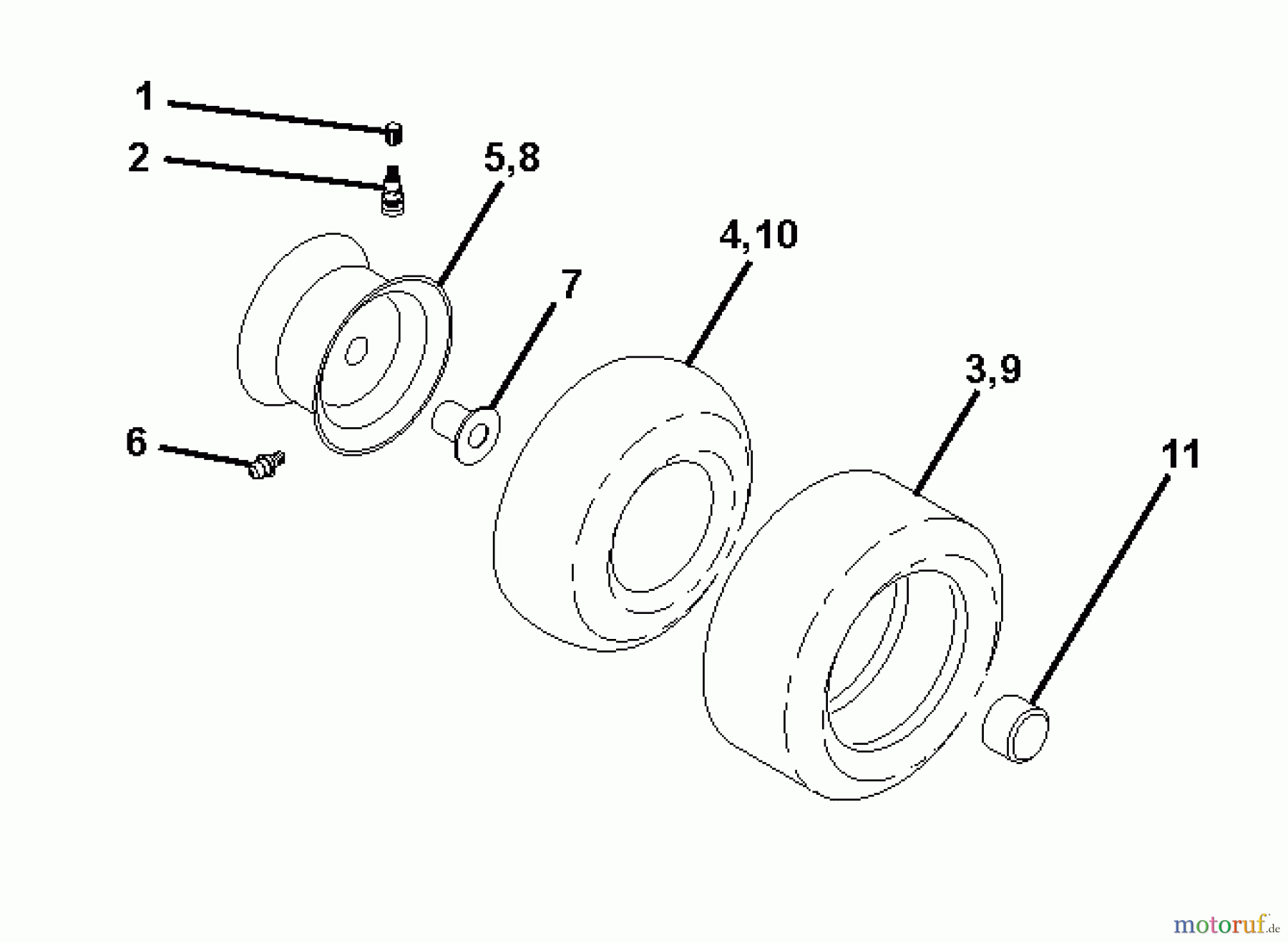  Jonsered Rasen  und Garten Traktoren LT2113 (96011026600) - Jonsered Lawn & Garden Tractor (2007-09) WHEELS TIRES