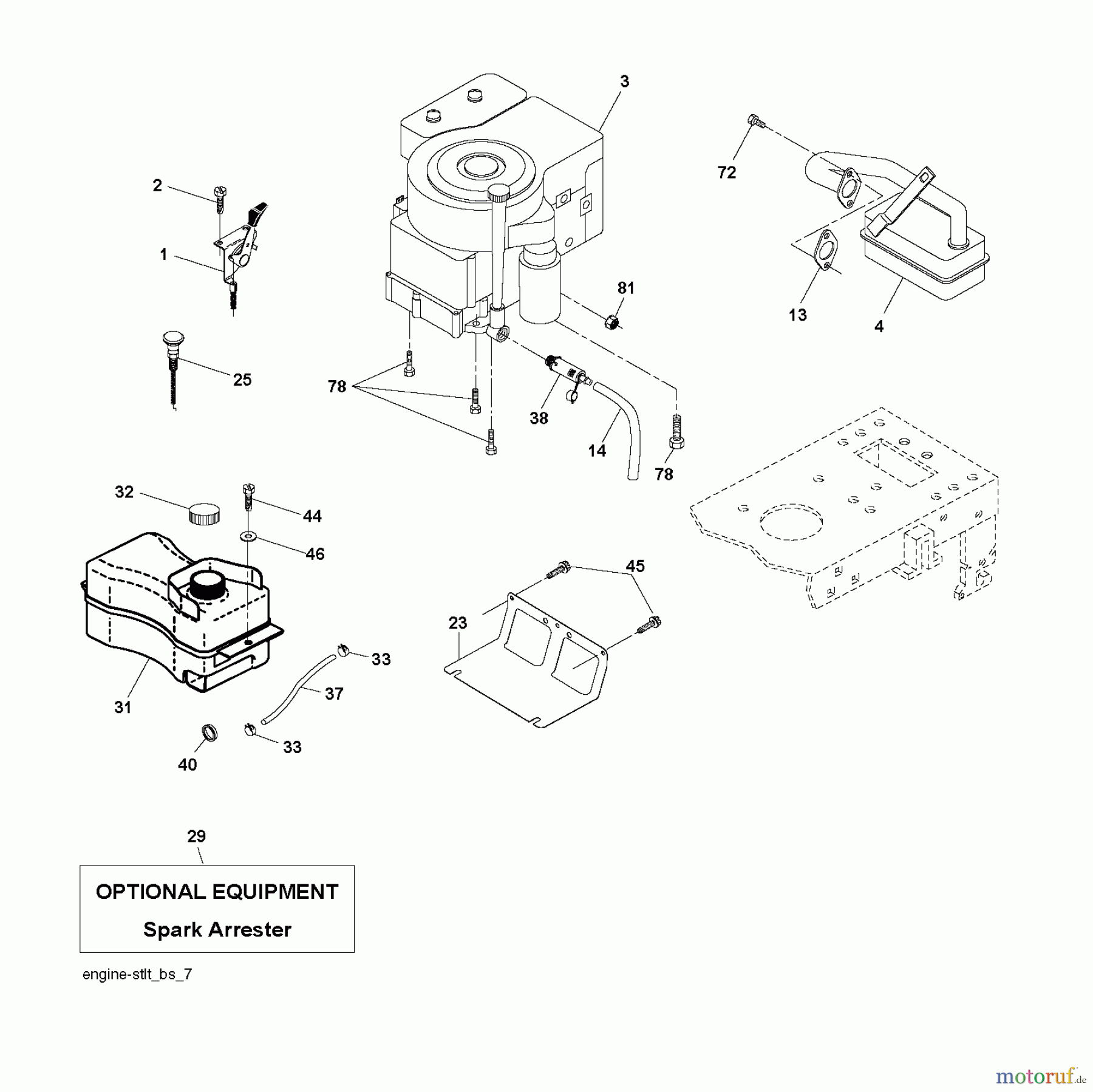 Jonsered Rasen und Garten Traktoren LT2113 (96011026601) - Jonsered Lawn & Garden Tractor (2008-02) ENGINE