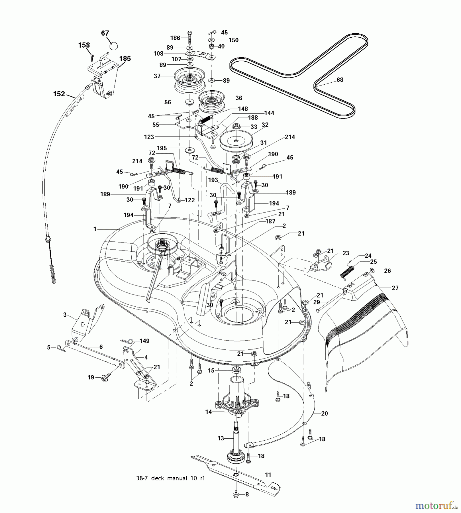  Jonsered Rasen  und Garten Traktoren LT2113 (96011026601) - Jonsered Lawn & Garden Tractor (2008-02) MOWER DECK / CUTTING DECK