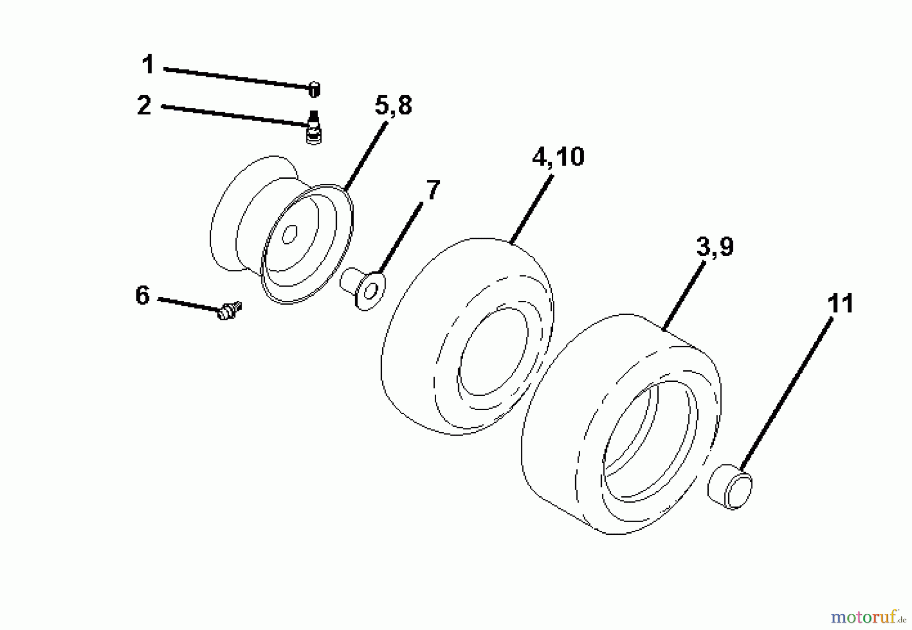 Jonsered Rasen und Garten Traktoren LT2113 (96011026602) - Jonsered Lawn & Garden Tractor (2008-09) WHEELS TIRES