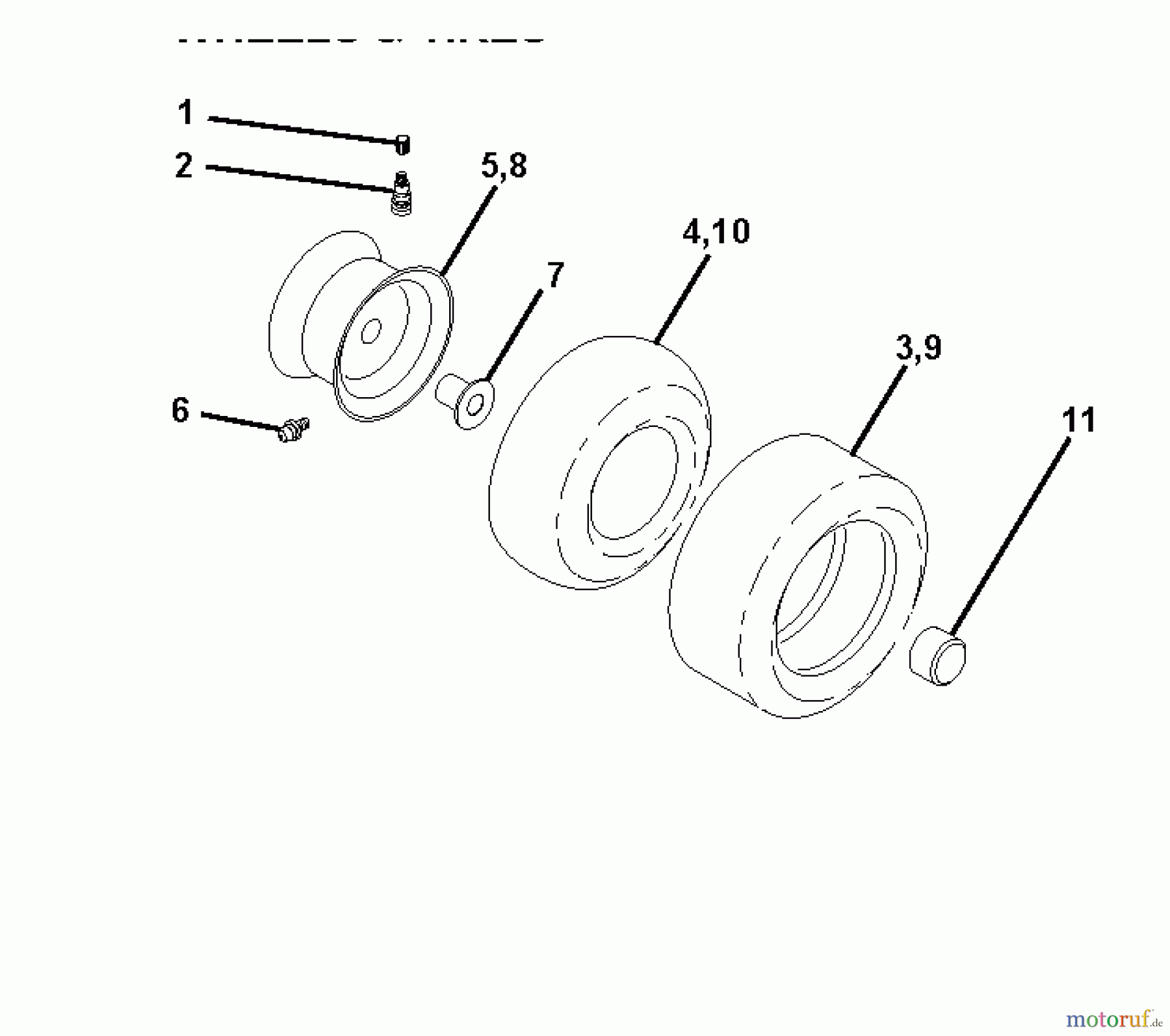 Jonsered Rasen und Garten Traktoren LT2113 (96011026603) - Jonsered Lawn & Garden Tractor (2010-02) WHEELS TIRES