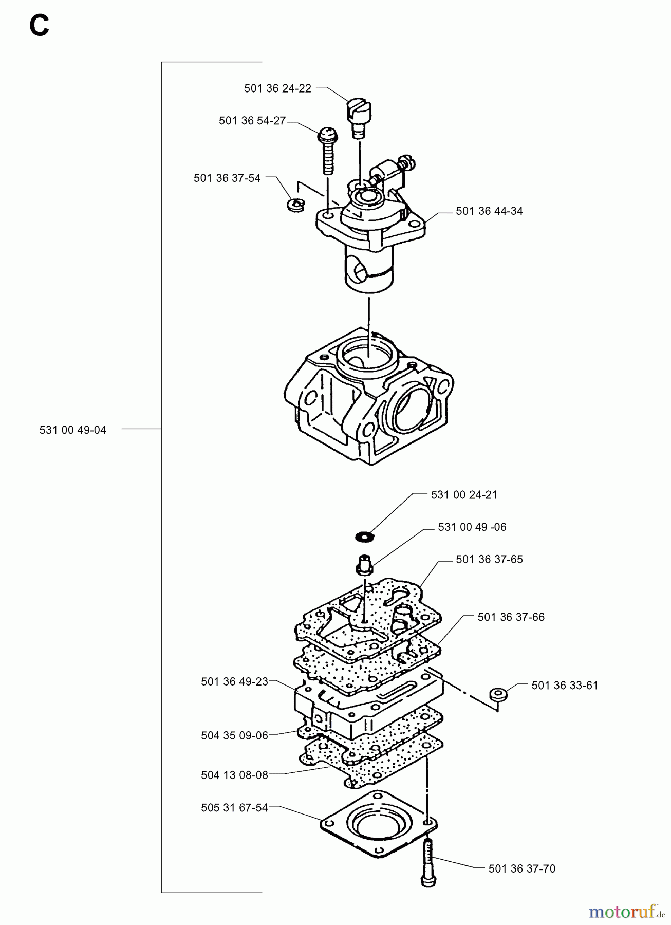Jonsered Heckenscheren HT22 PRO TWIST - Jonsered Hedge Trimmer (1998-12) CARBURETOR DETAILS