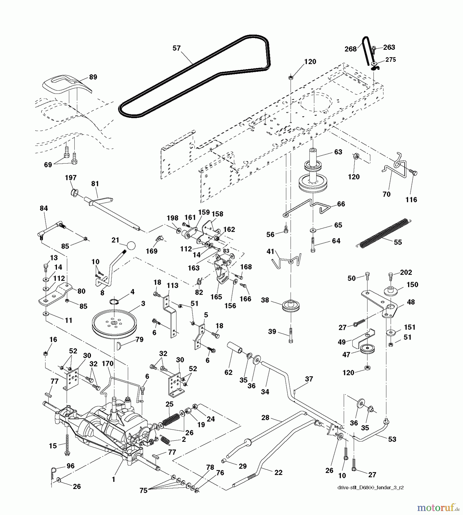 Jonsered Rasen und Garten Traktoren LT2113 (96011026700) - Jonsered Lawn & Garden Tractor (2008-01) DRIVE