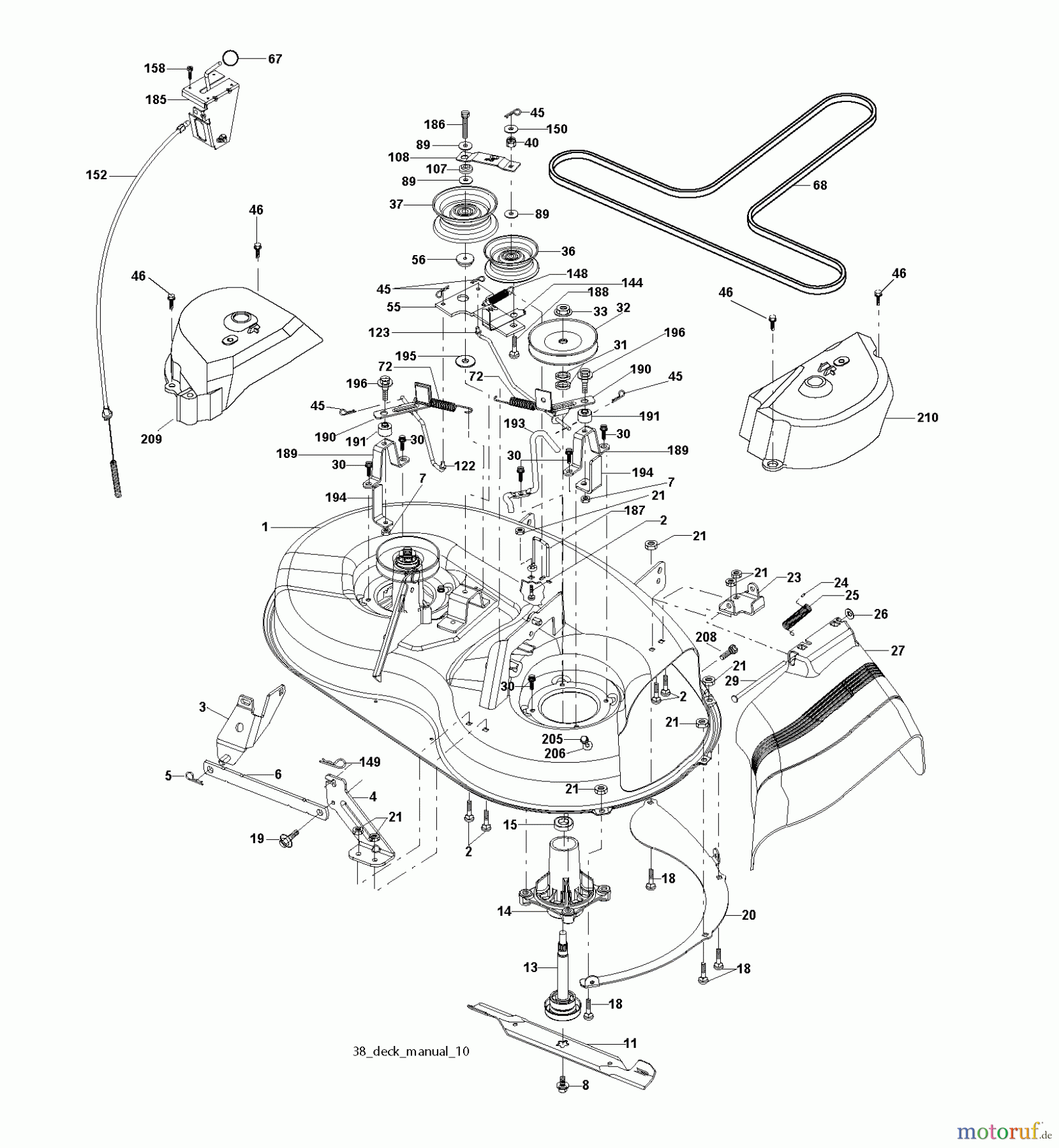 Jonsered Rasen und Garten Traktoren LT2113 (96011026700) - Jonsered Lawn & Garden Tractor (2008-01) MOWER DECK / CUTTING DECK