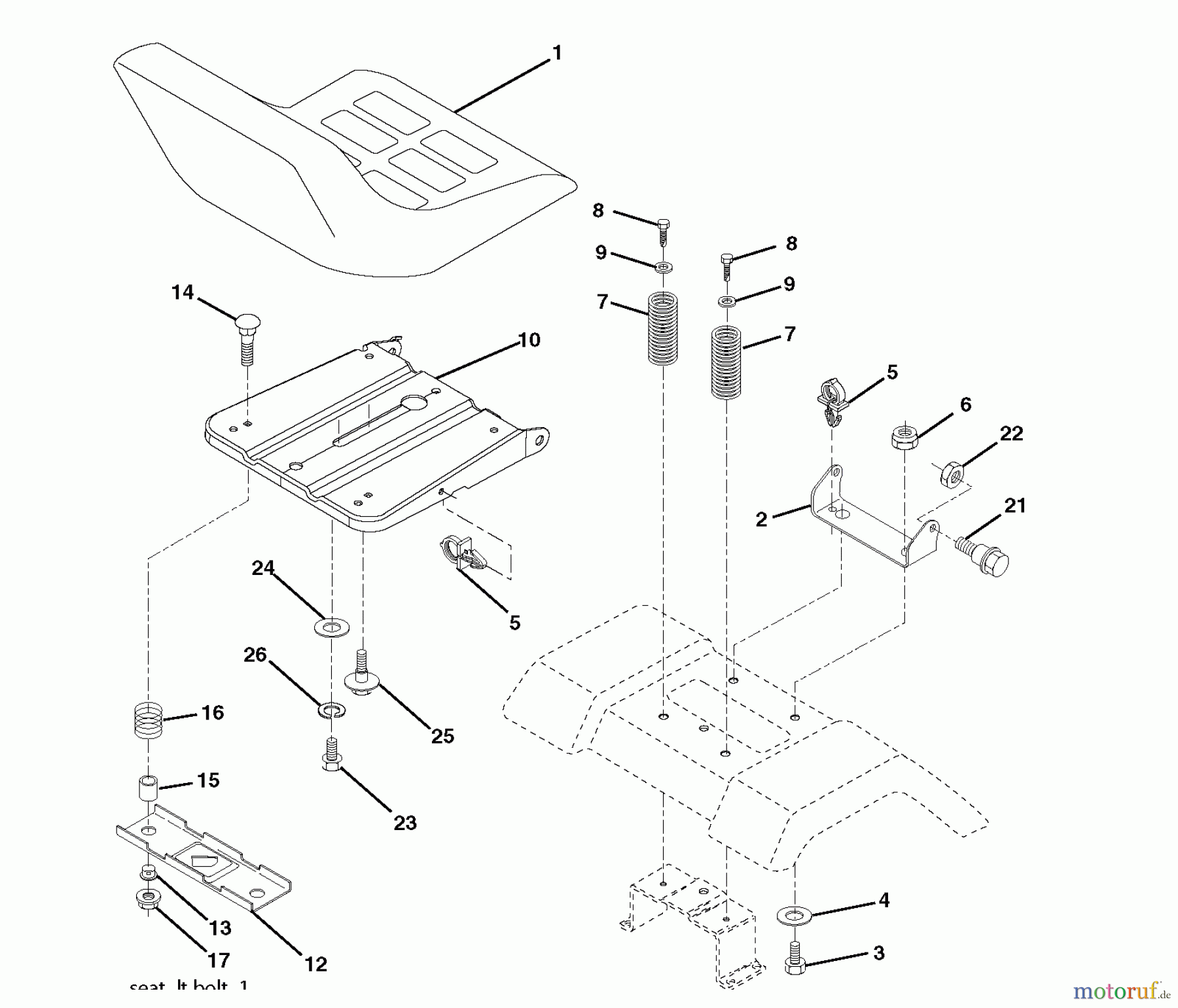 Jonsered Rasen und Garten Traktoren LT2113 (96011026700) - Jonsered Lawn & Garden Tractor (2008-01) SEAT