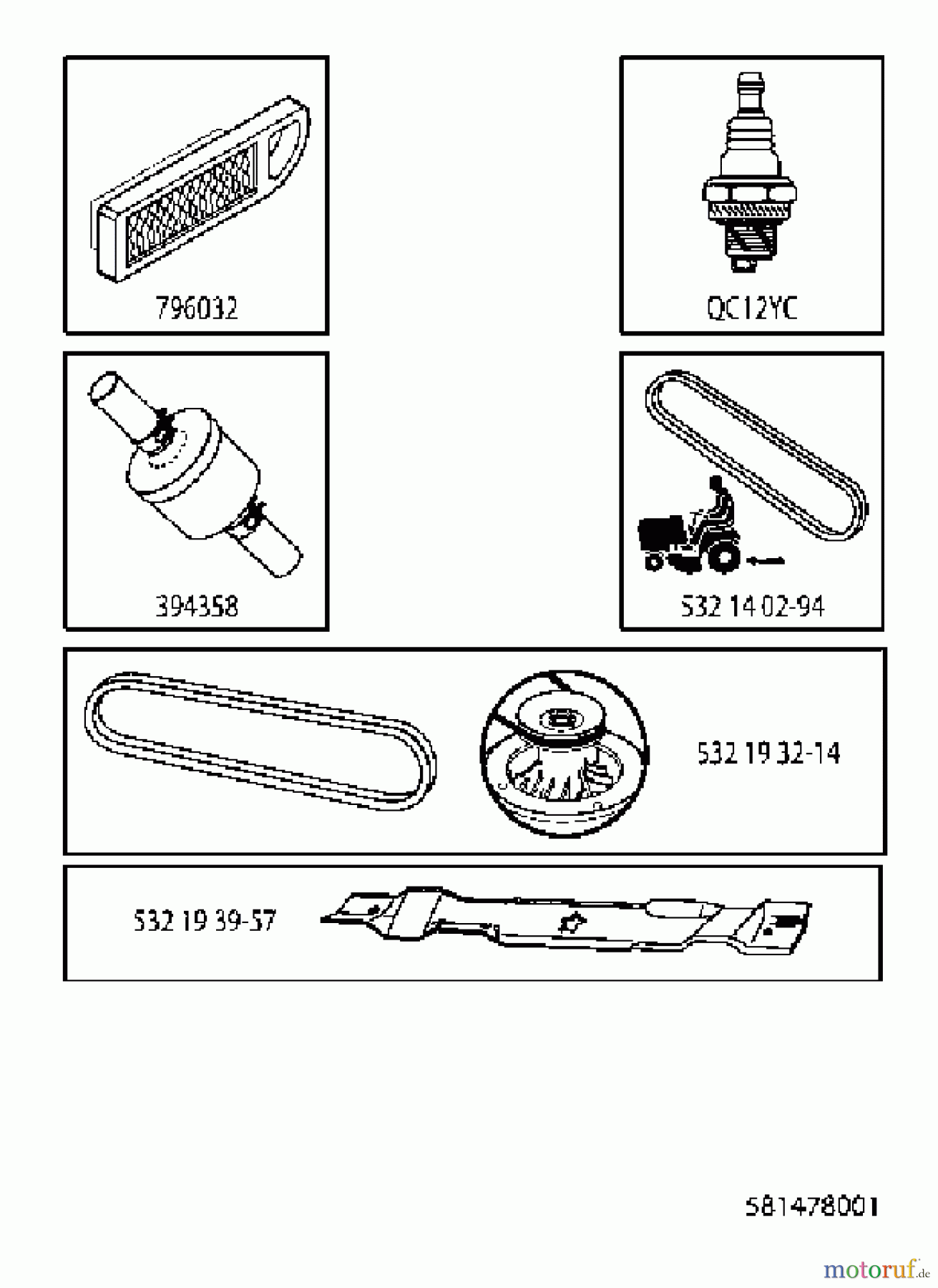  Jonsered Rasen  und Garten Traktoren LT2113 A (96011031000) - Jonsered Lawn & Garden Tractor (2012-09) FREQUENTLY USED PARTS
