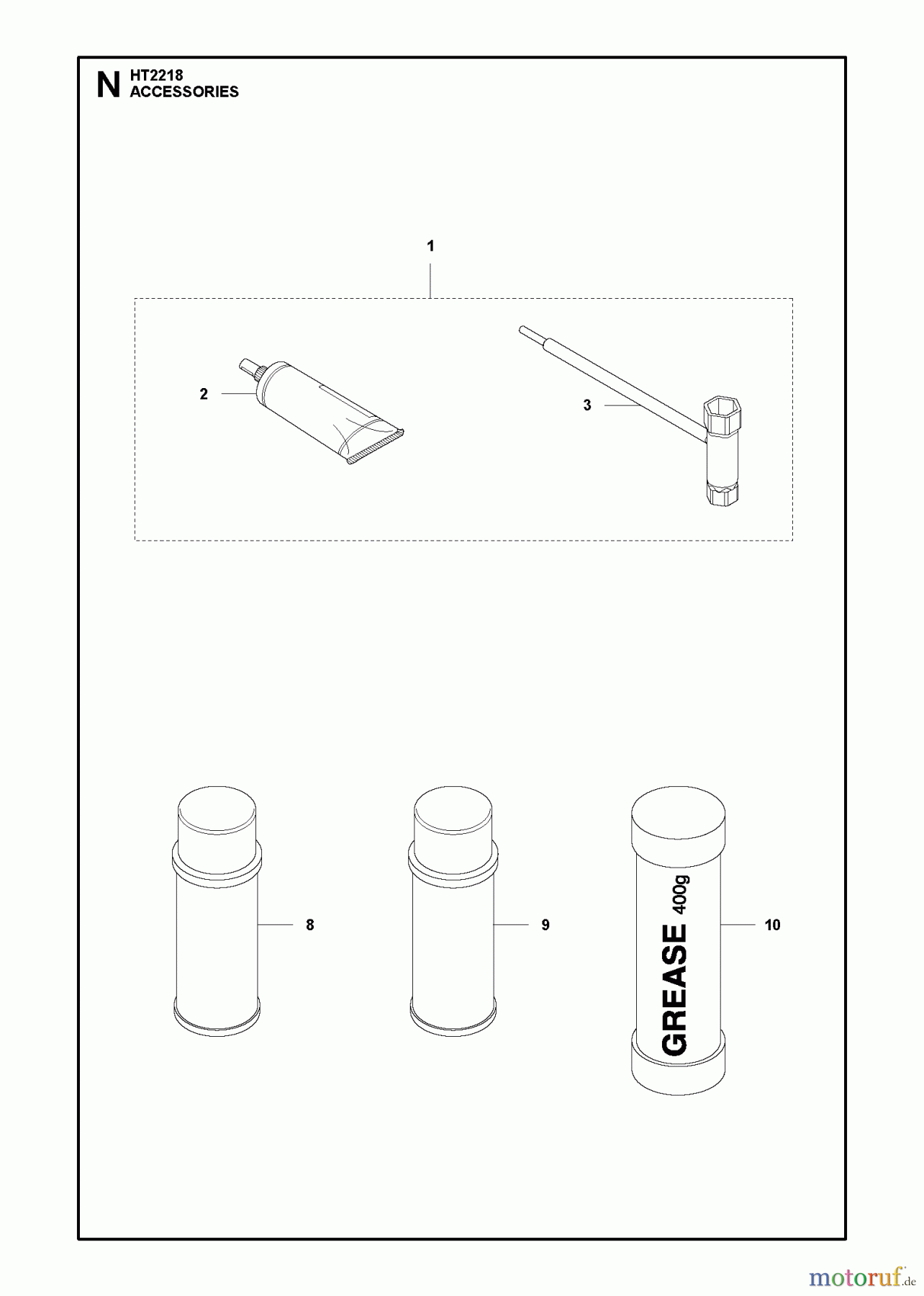 Jonsered Heckenscheren HT2218 - Jonsered Hedge Trimmer (2012-01) ACCESSORIES