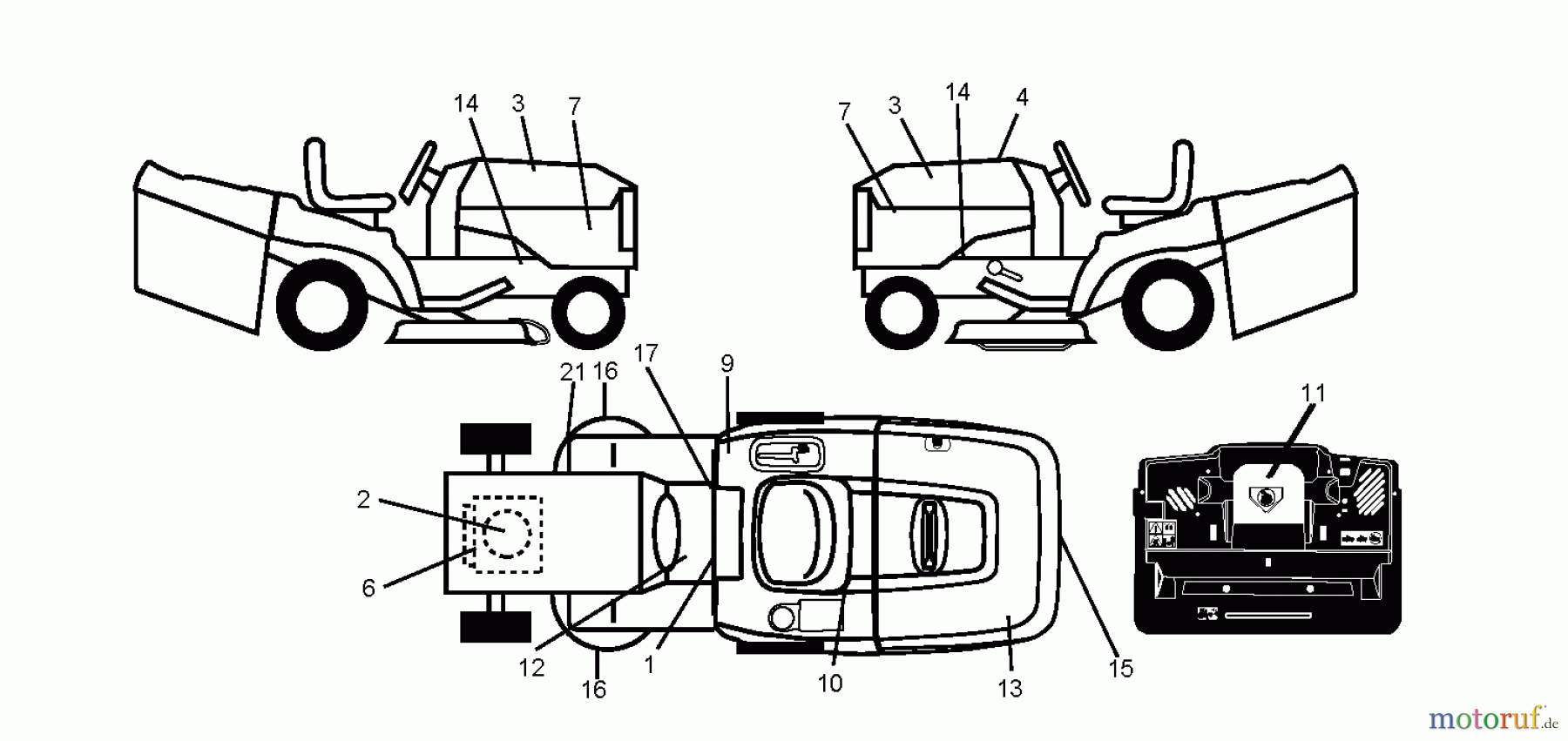 Jonsered Rasen und Garten Traktoren LT2113 CM (96061022404) - Jonsered Lawn & Garden Tractor (2010-03) DECALS