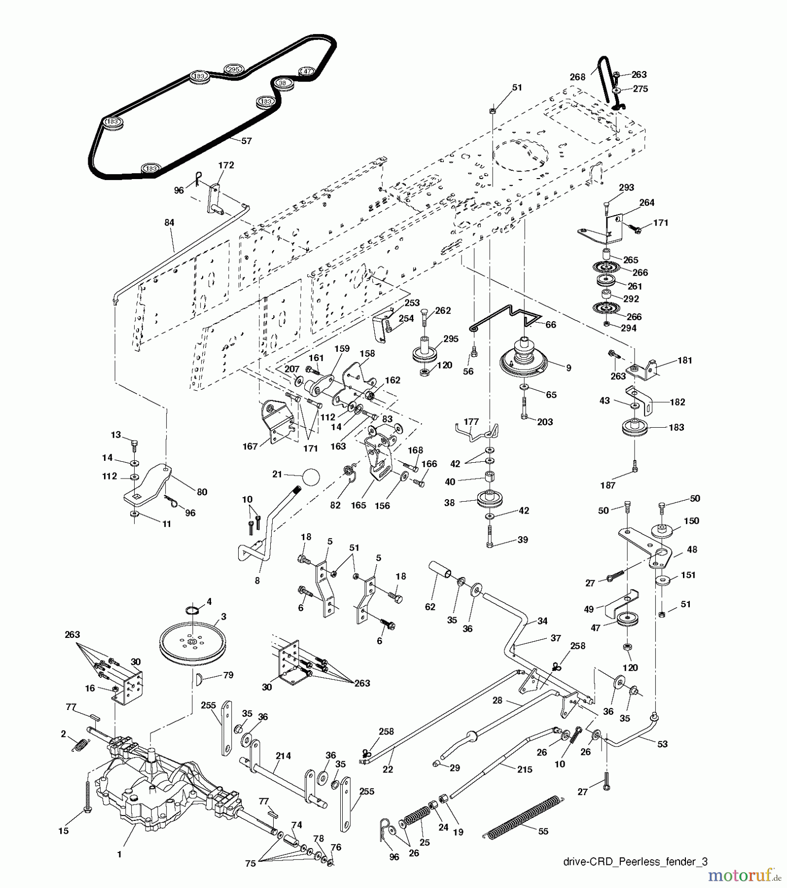 Jonsered Rasen und Garten Traktoren LT2113 CM (96061022401) - Jonsered Lawn & Garden Tractor (2008-06) DRIVE