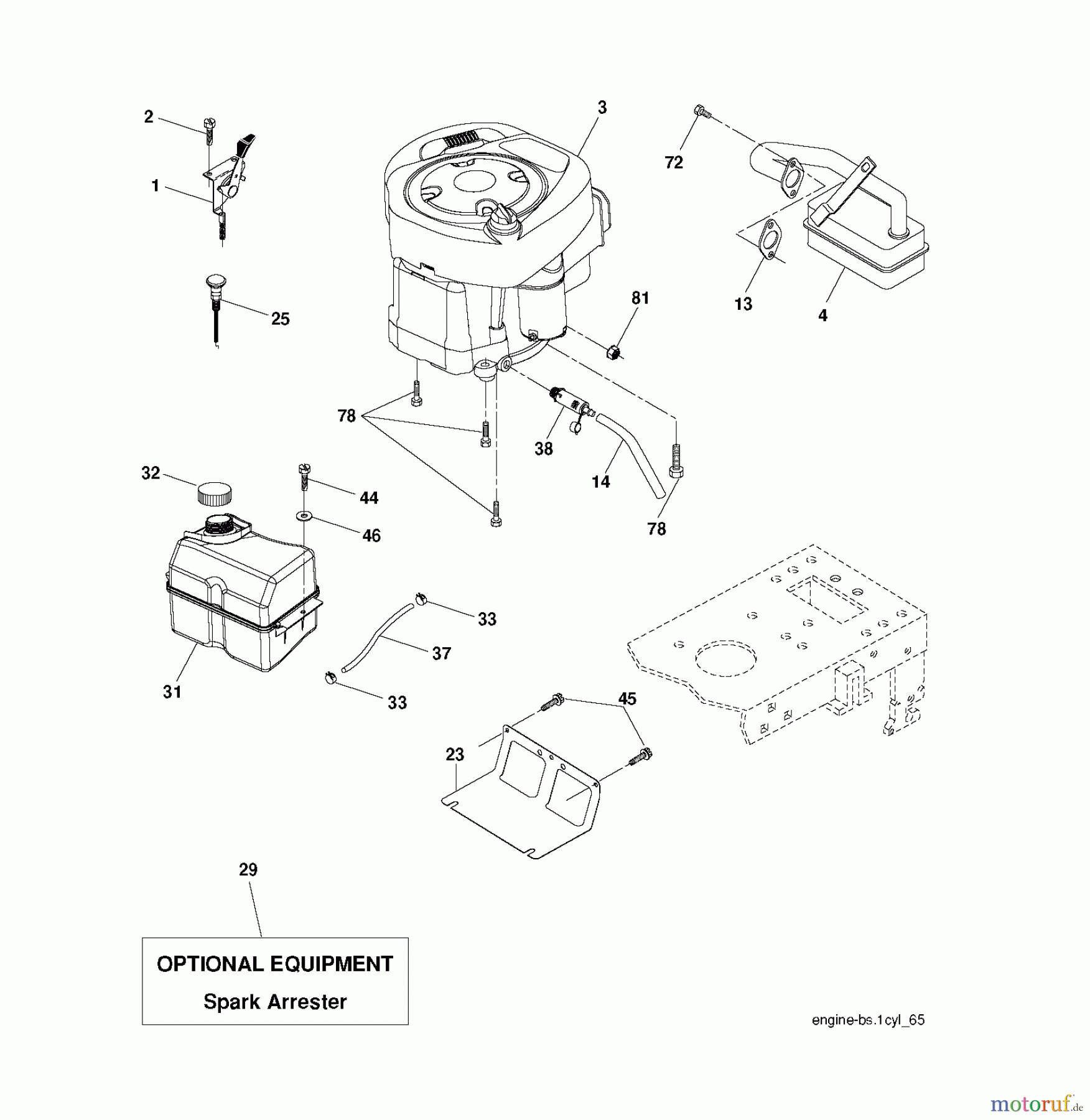 Jonsered Rasen und Garten Traktoren LT2113 CM (96061022401) - Jonsered Lawn & Garden Tractor (2008-06) ENGINE