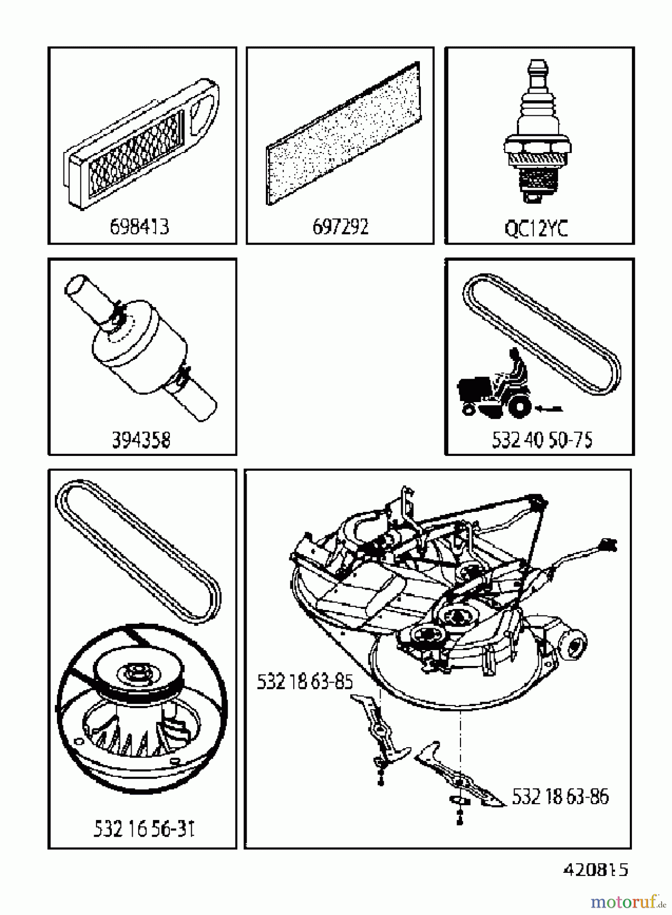 Jonsered Rasen und Garten Traktoren LT2113 CM (96061022402) - Jonsered Lawn & Garden Tractor (2008-09) FREQUENTLY USED PARTS