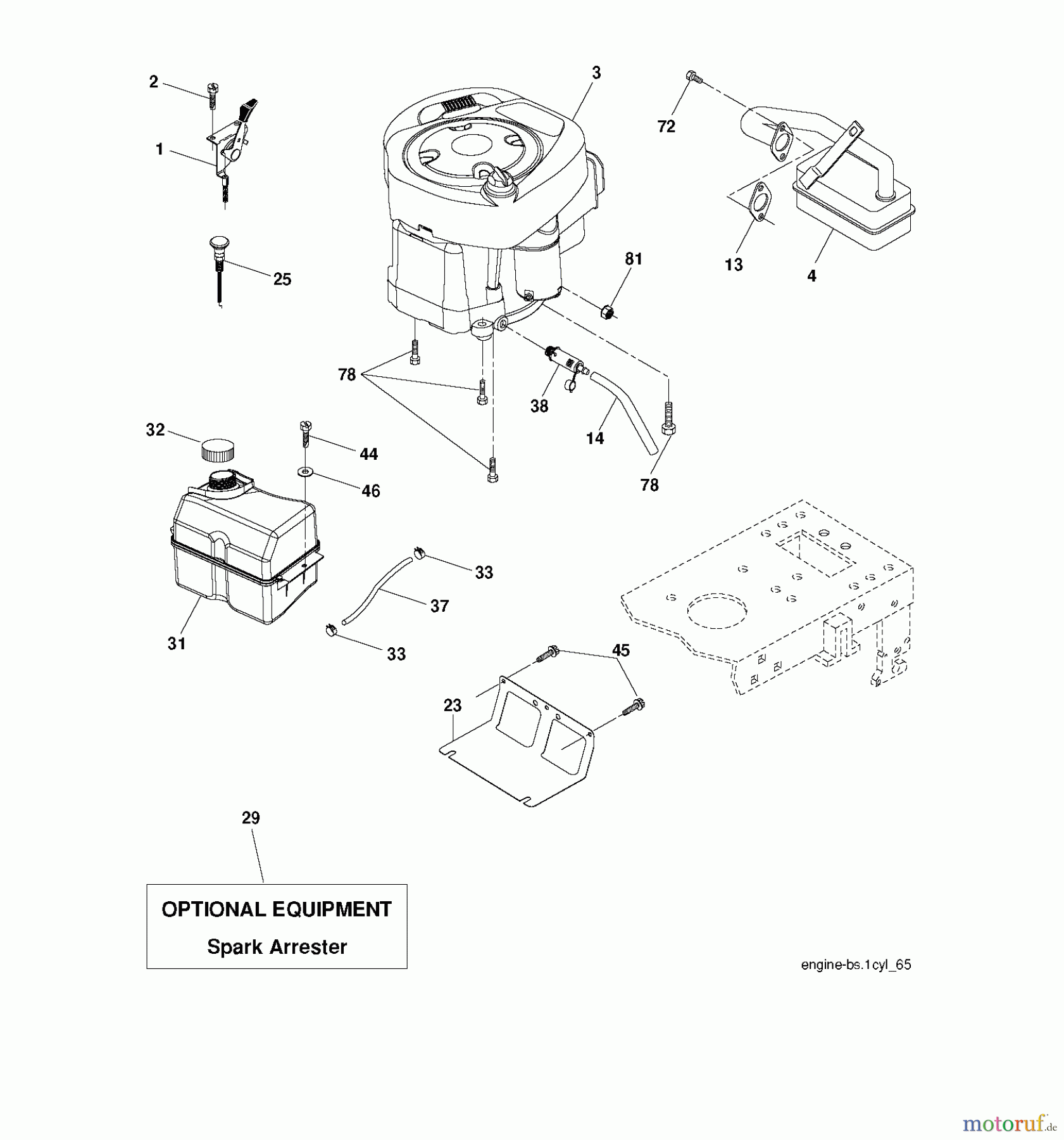  Jonsered Rasen  und Garten Traktoren LT2113 CM (96061022403) - Jonsered Lawn & Garden Tractor (2009-08) ENGINE