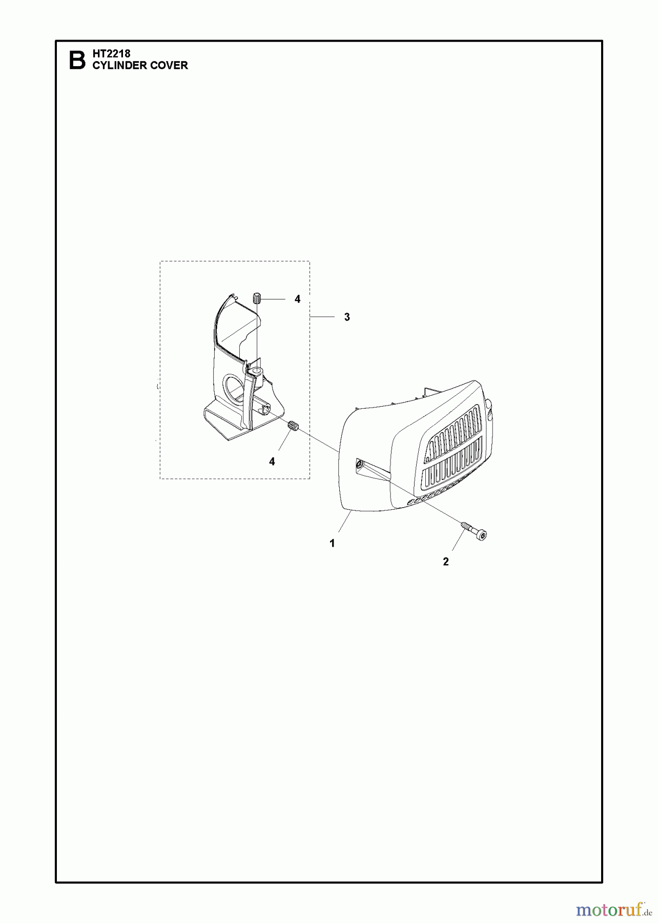  Jonsered Heckenscheren HT2218 - Jonsered Hedge Trimmer (2012-01) CYLINDER COVER