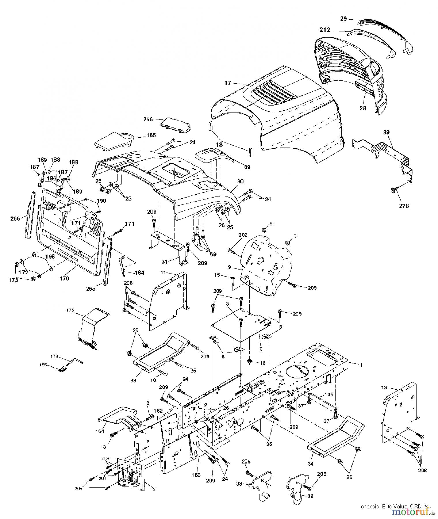 Jonsered Rasen und Garten Traktoren LT2113 CM (96061022405) - Jonsered Lawn & Garden Tractor (2011-01) CHASSIS ENCLOSURES