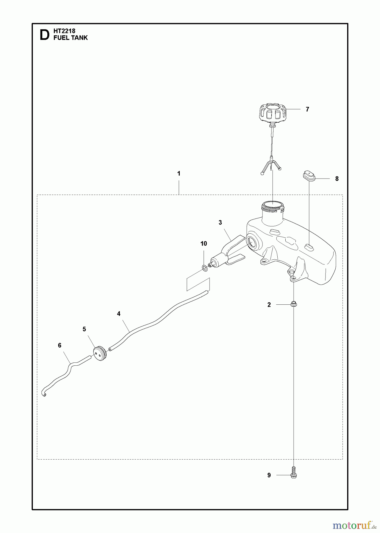  Jonsered Heckenscheren HT2218 - Jonsered Hedge Trimmer (2012-01) FUEL TANK
