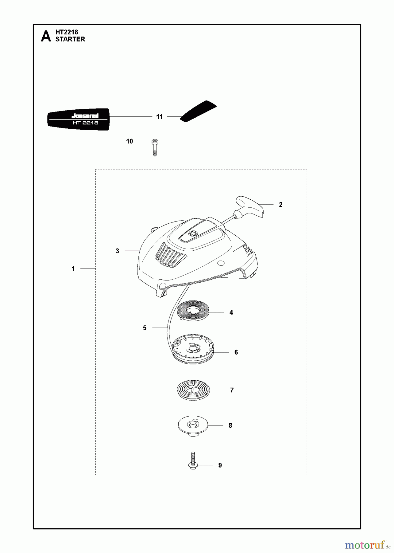  Jonsered Heckenscheren HT2218 - Jonsered Hedge Trimmer (2012-01) STARTER