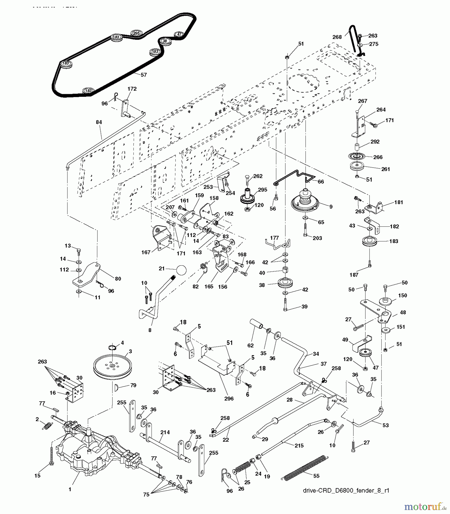 Jonsered Rasen und Garten Traktoren LT2113 CM (96061022501) - Jonsered Lawn & Garden Tractor (2008-09) DRIVE