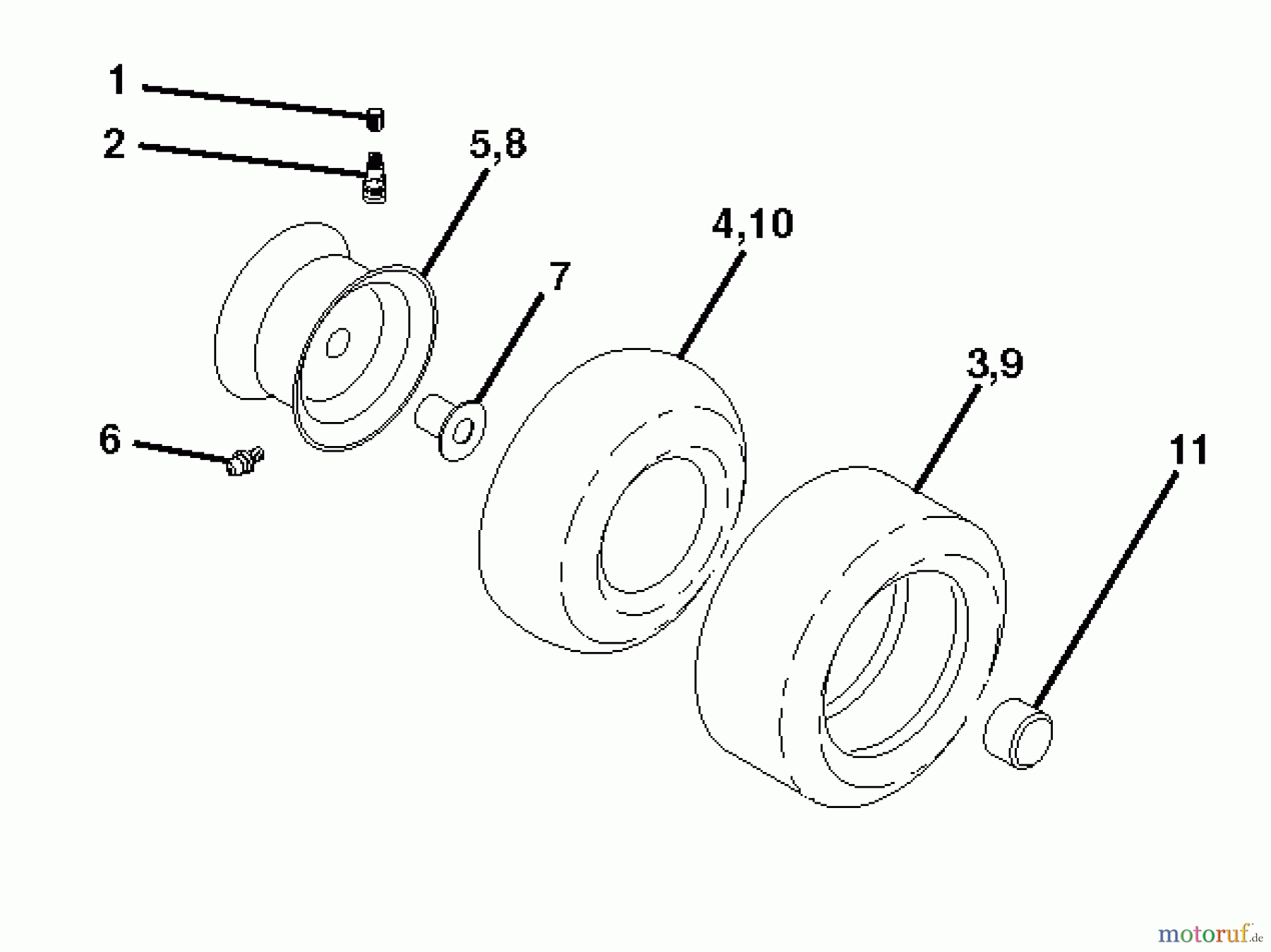 Jonsered Rasen und Garten Traktoren LT2114 CA (96061032002) - Jonsered Lawn & Garden Tractor (2012-08) WHEELS TIRES