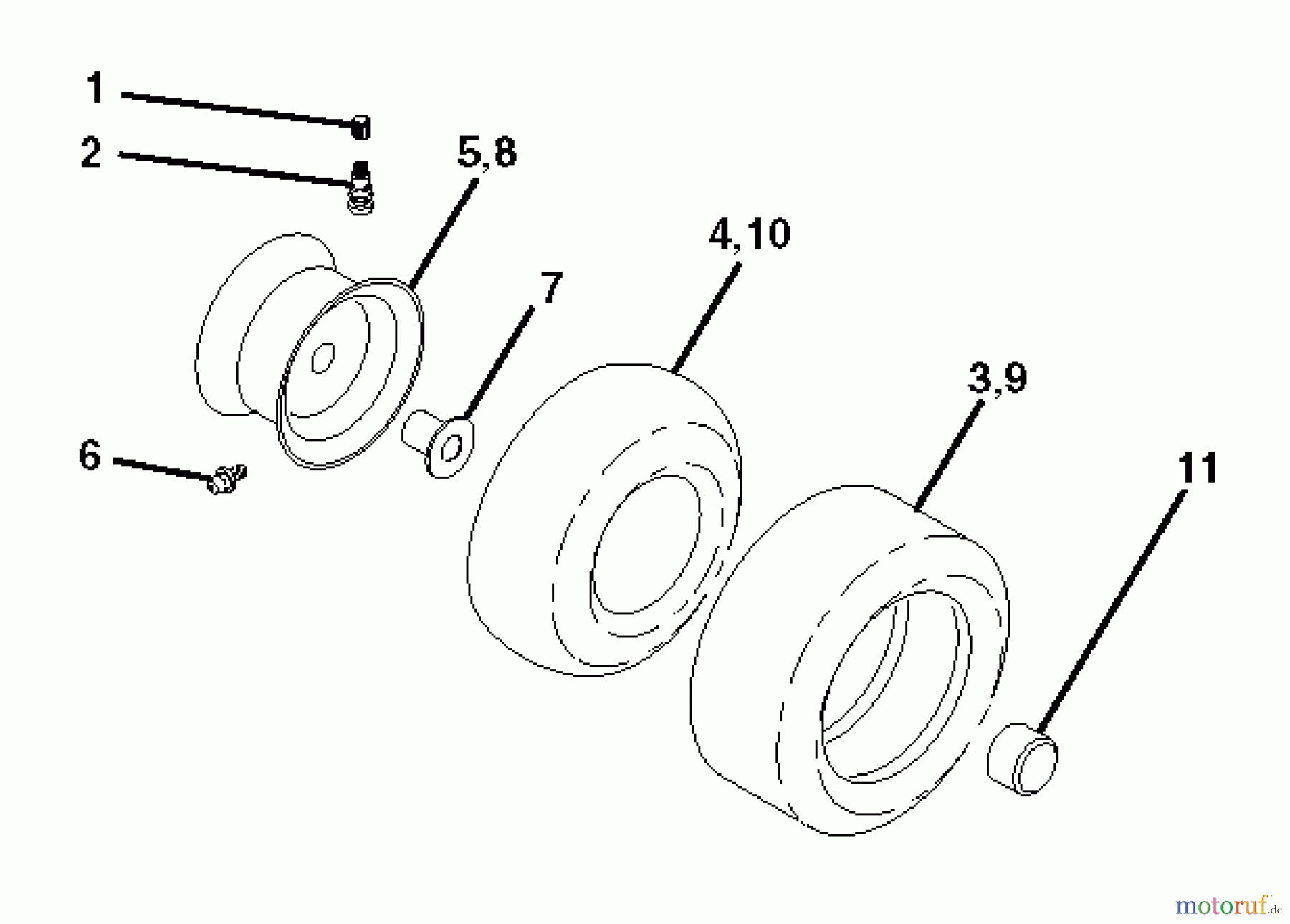 Jonsered Rasen und Garten Traktoren LT2114 A (96011030200) - Jonsered Lawn & Garden Tractor (2011-09) WHEELS TIRES