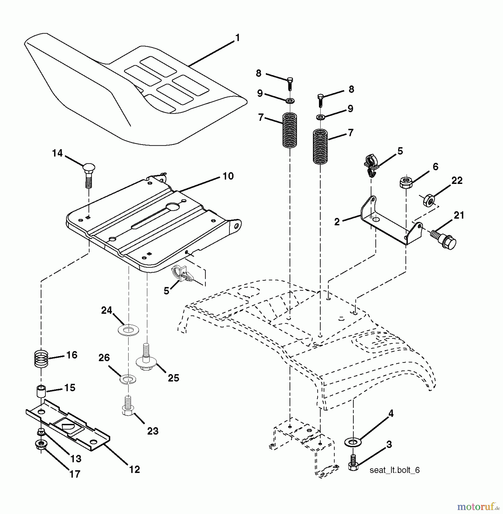 Jonsered Rasen und Garten Traktoren LT2114 CA (96061032002) - Jonsered Lawn & Garden Tractor (2012-08) SEAT